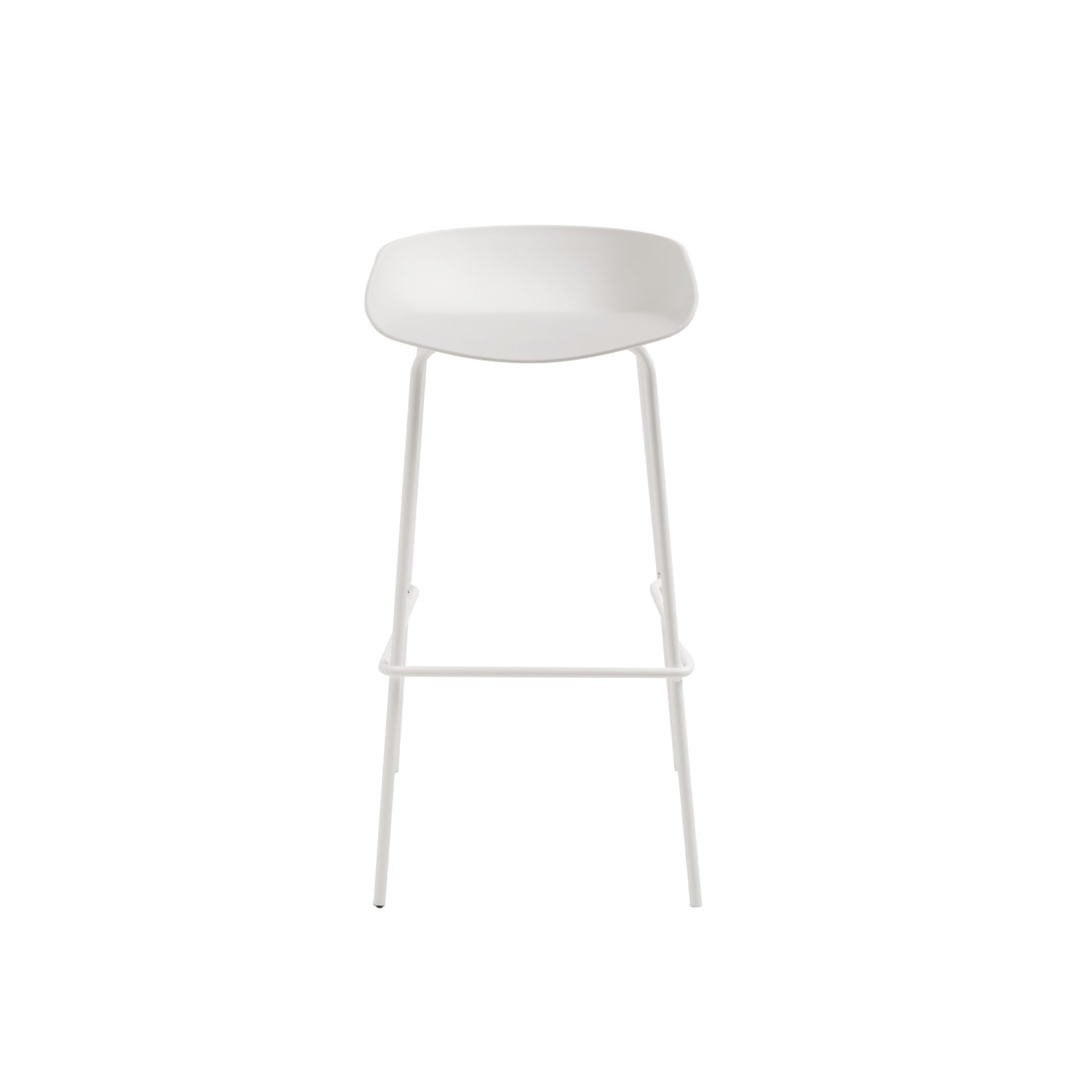 Set of modern "Solan" polypropylene stools with metal frame, 43x48 cm, 72.5 cm high.
