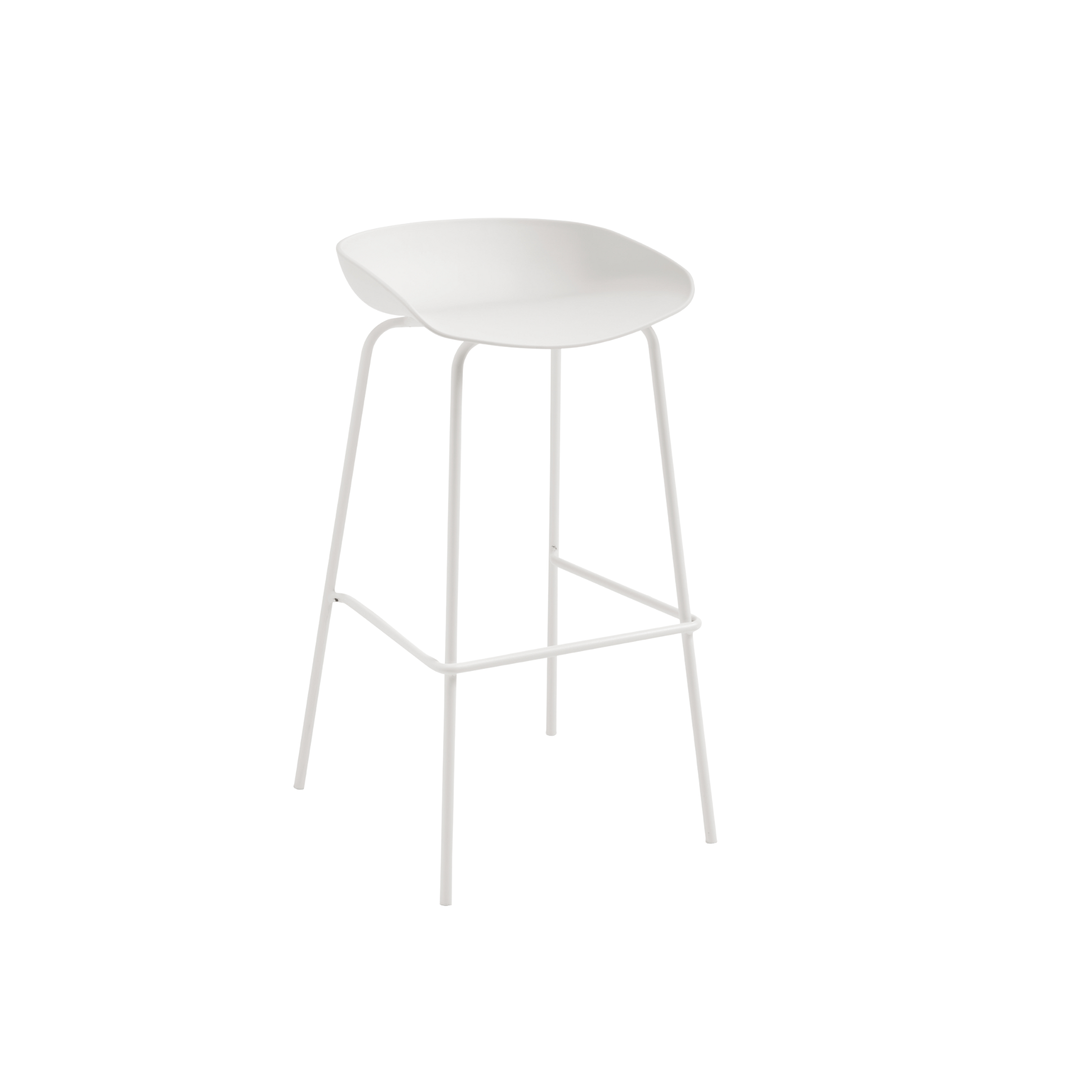 Set of modern "Solan" polypropylene stools with metal frame, 43x48 cm, 72.5 cm high.