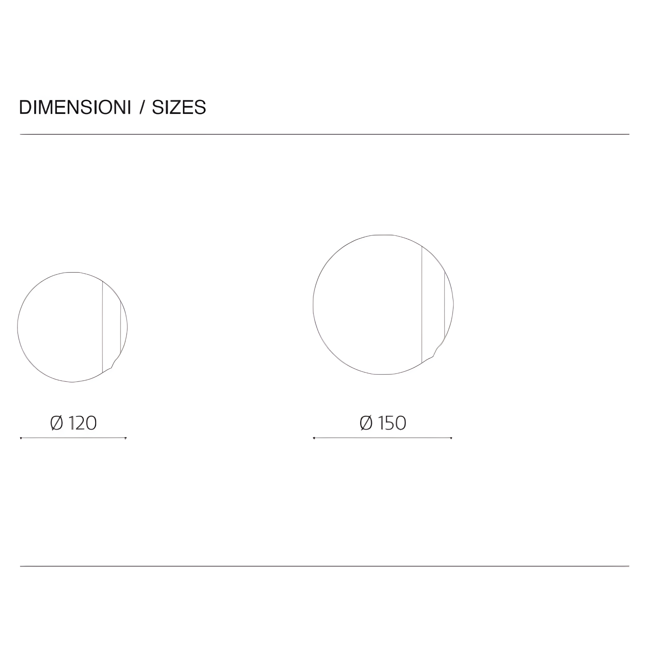 Specchio moderno tondo "Dante" per soggiorno senza cornice da parete