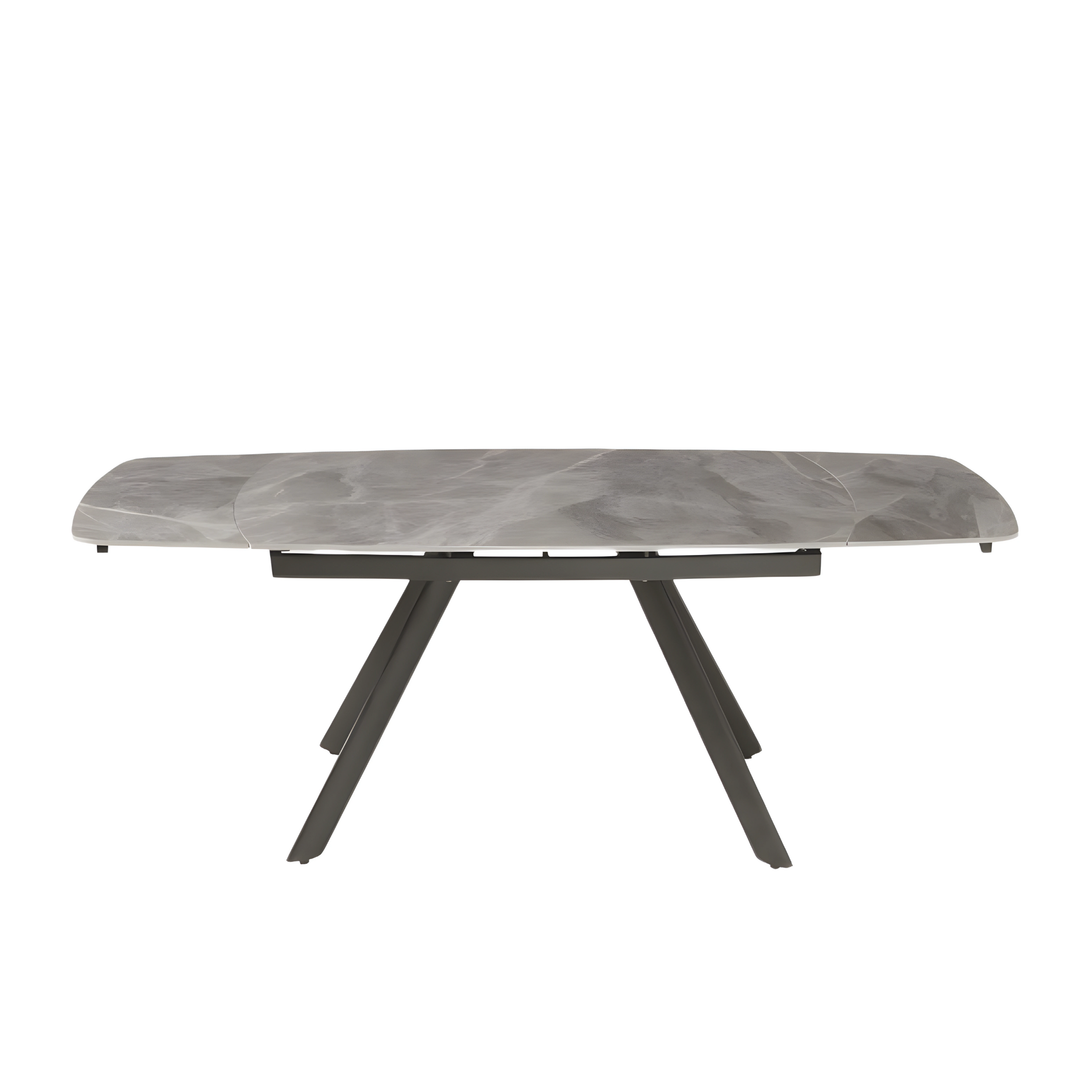 Extendable "Igor" table with marble-effect stone top, 140x90 cm, 76 cm high