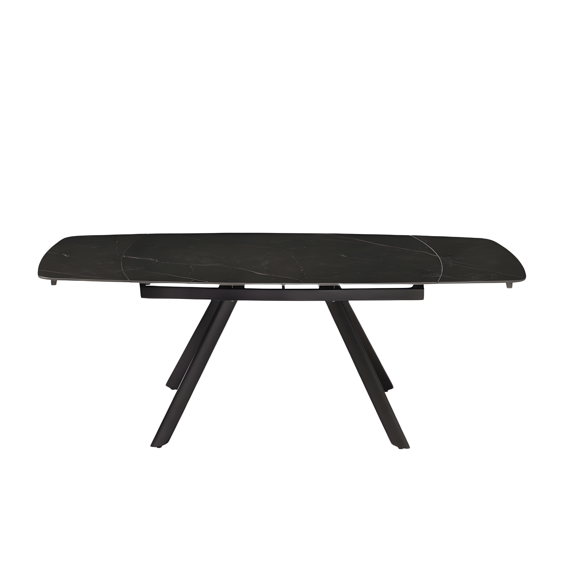 Extendable "Igor" table with marble-effect stone top, 140x90 cm, 76 cm high