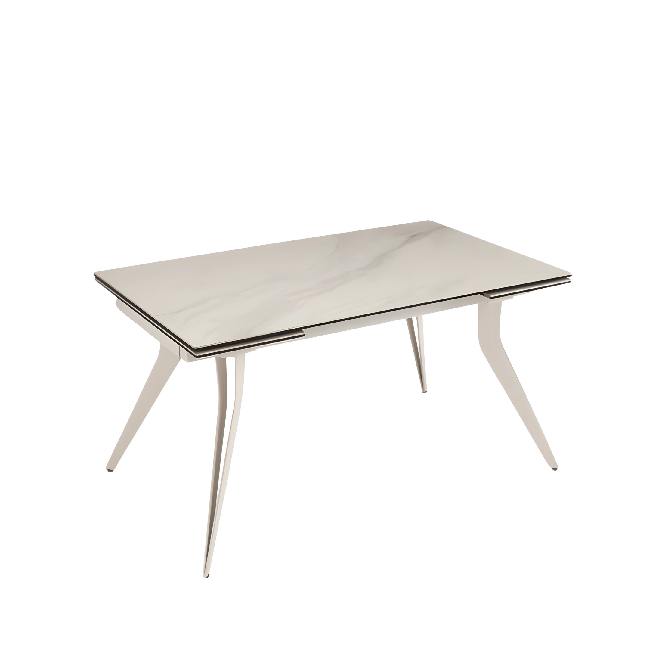 "Artico" extendable table with marble-effect stone top, 160x90 cm, 75 cm high