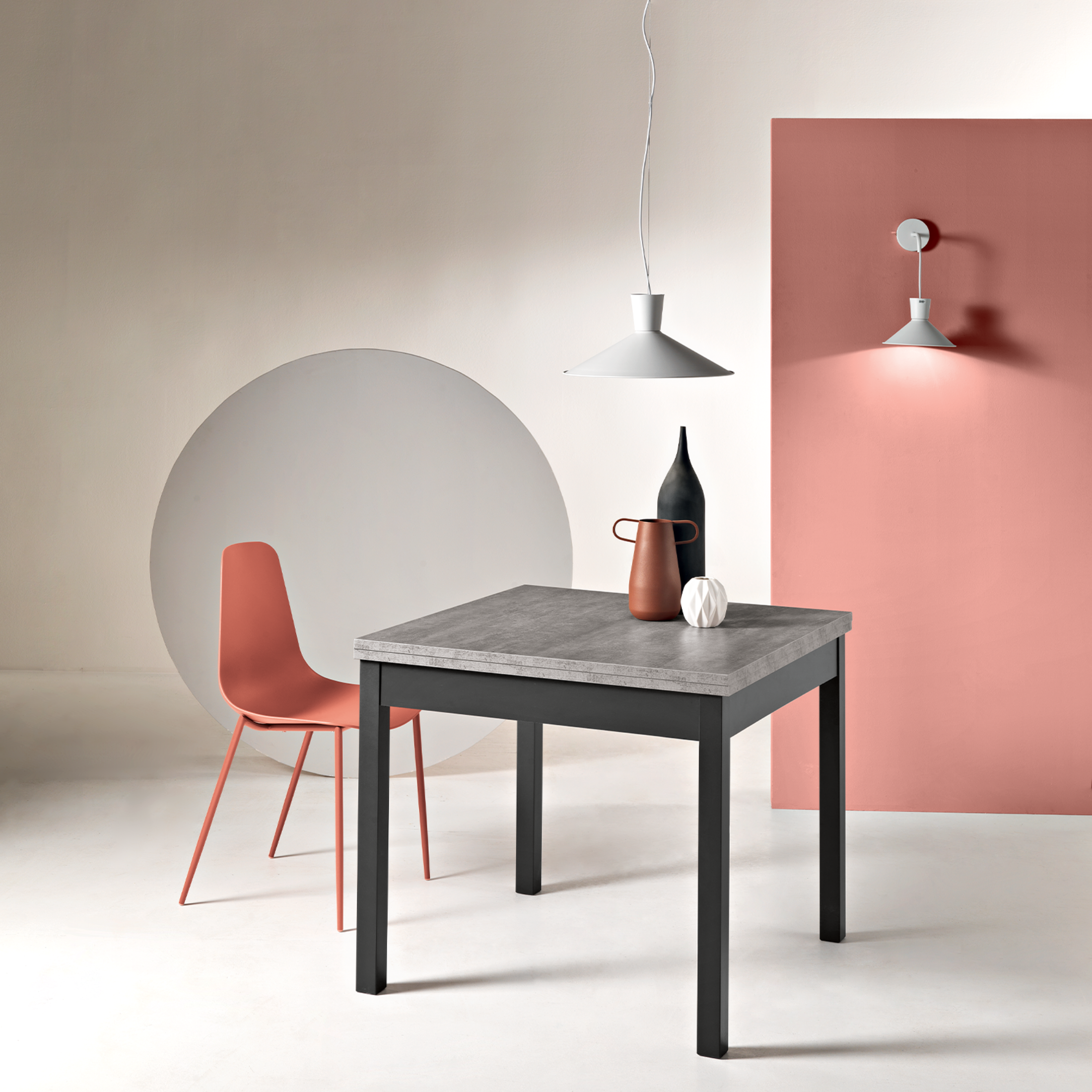 Modern extendable table "Torian" with book-like opening mechanism, 90/180x90 cm, 78h