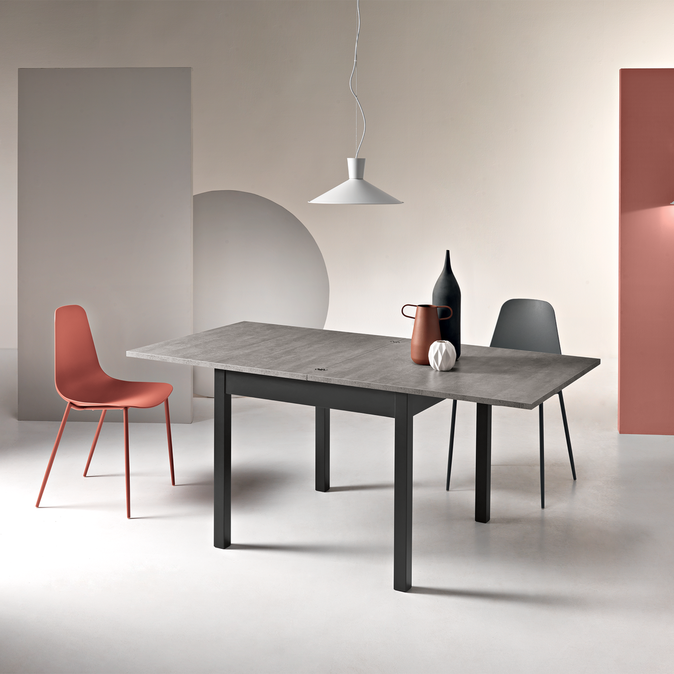 Modern extendable table "Torian" with book-like opening mechanism, 90/180x90 cm, 78h
