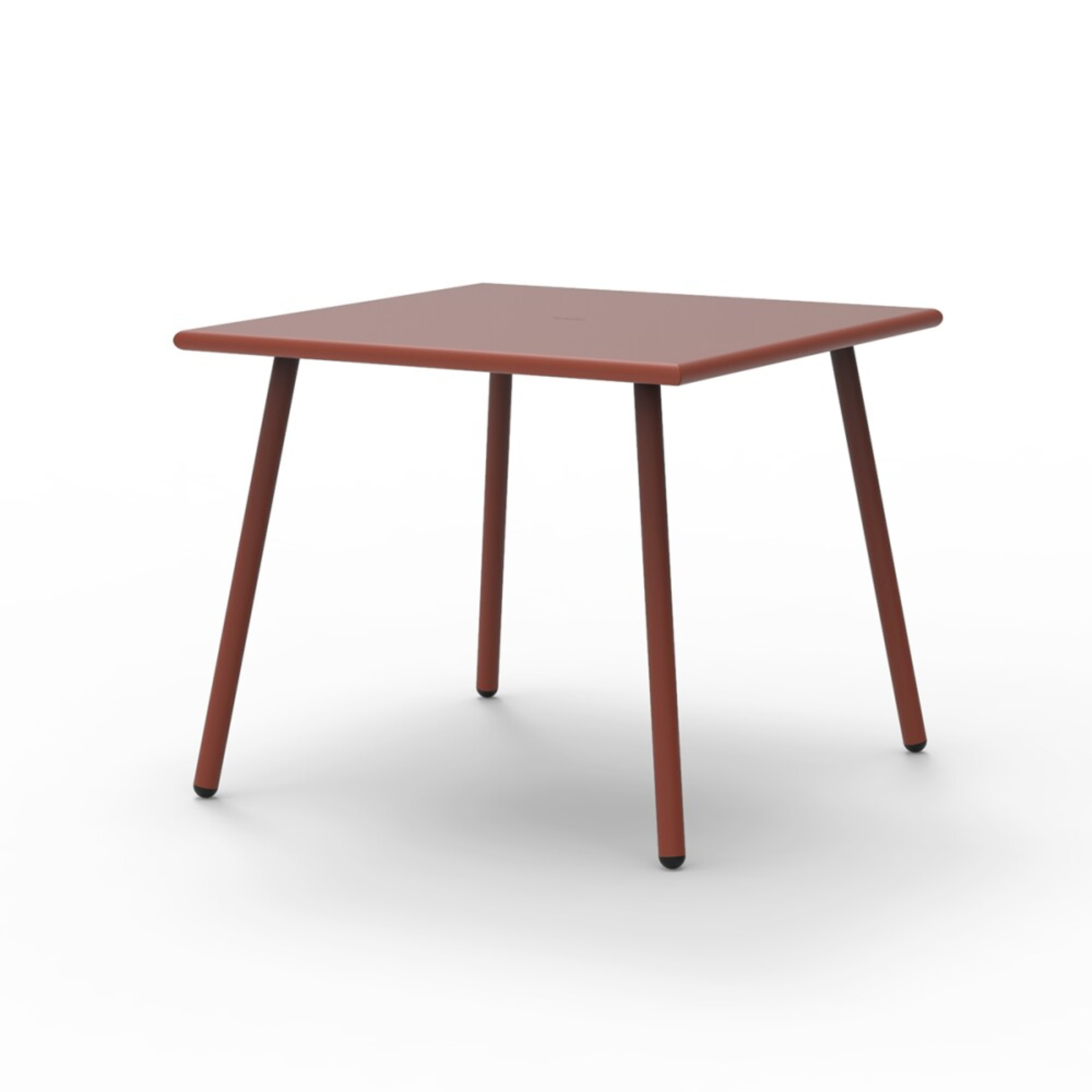 Fixed square "Roma12" garden table in painted metal, 90x90 cm, 75 cm high.