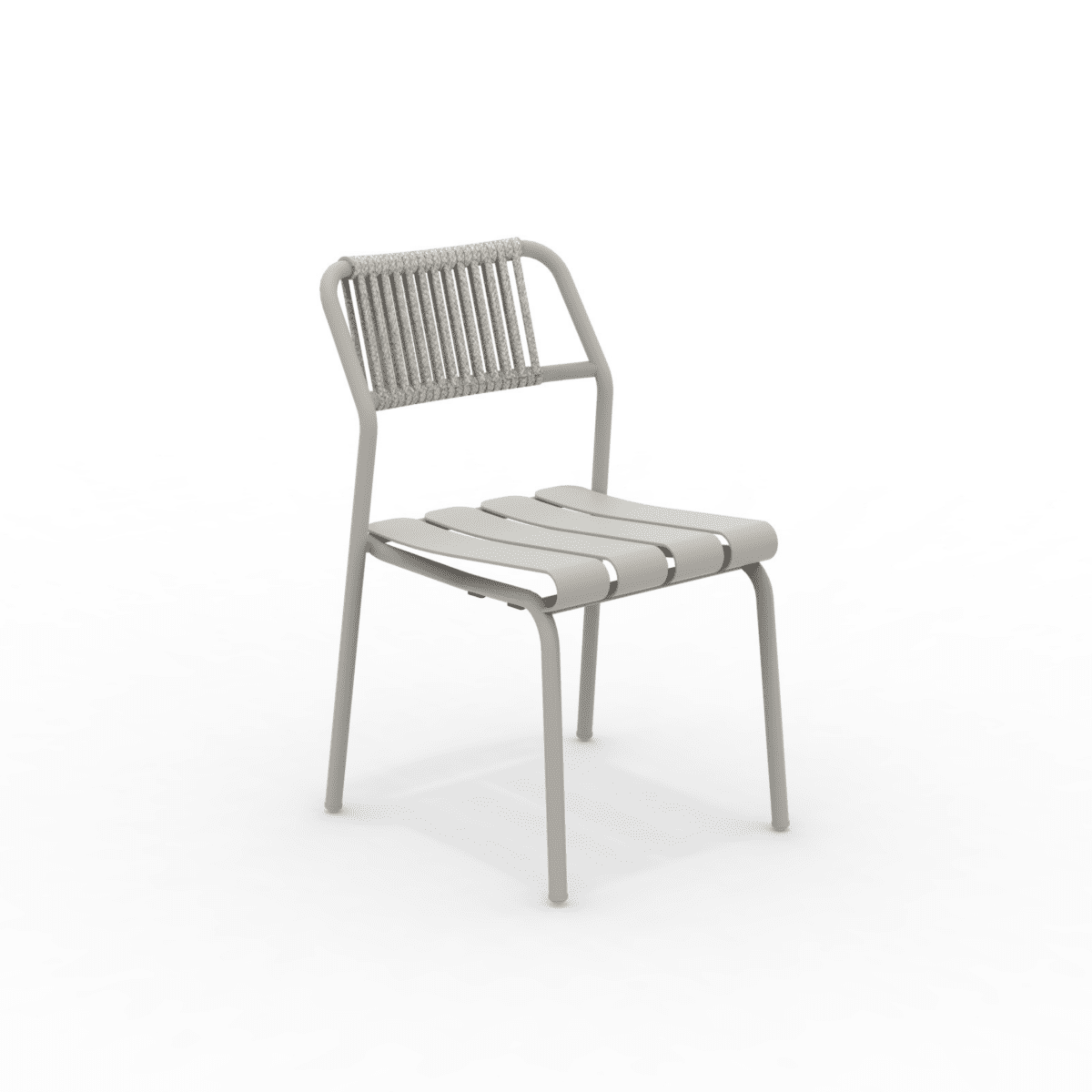 Set di sedie con schienale in corda "Verdea Rope" da giardino impilabili cm 50x60 81h - MondoViro