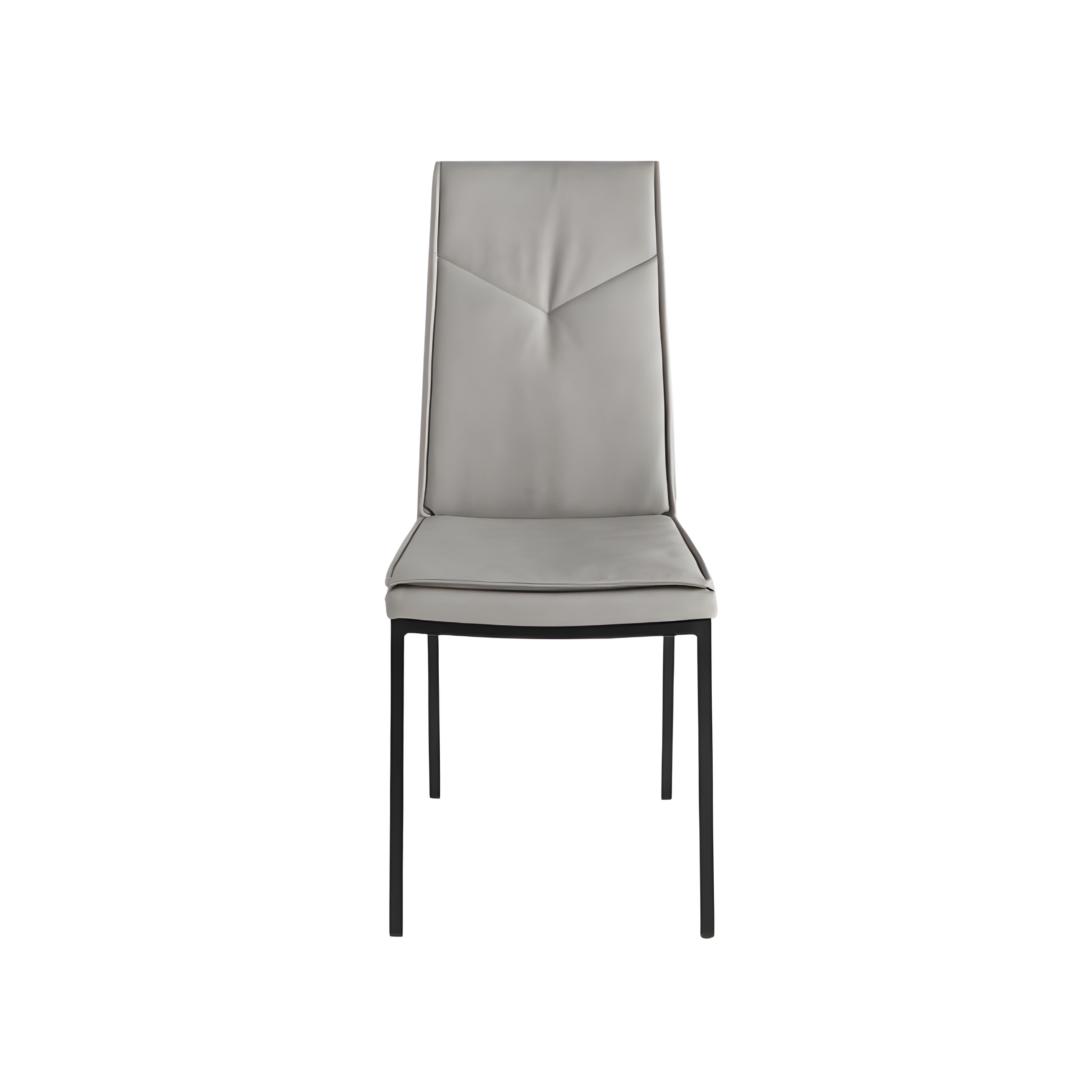 Set of "Giselle" dining chairs in eco-leather with metal base, 42x60 cm, 100 cm high.