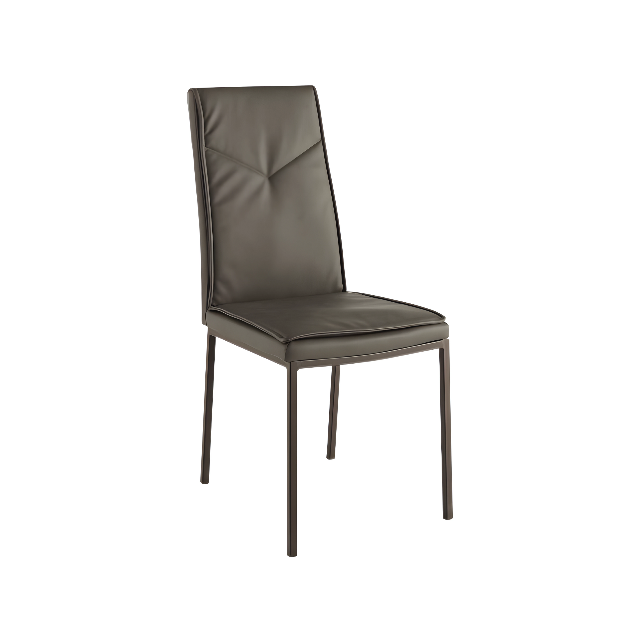 Set of "Giselle" dining chairs in eco-leather with metal base, 42x60 cm, 100 cm high.