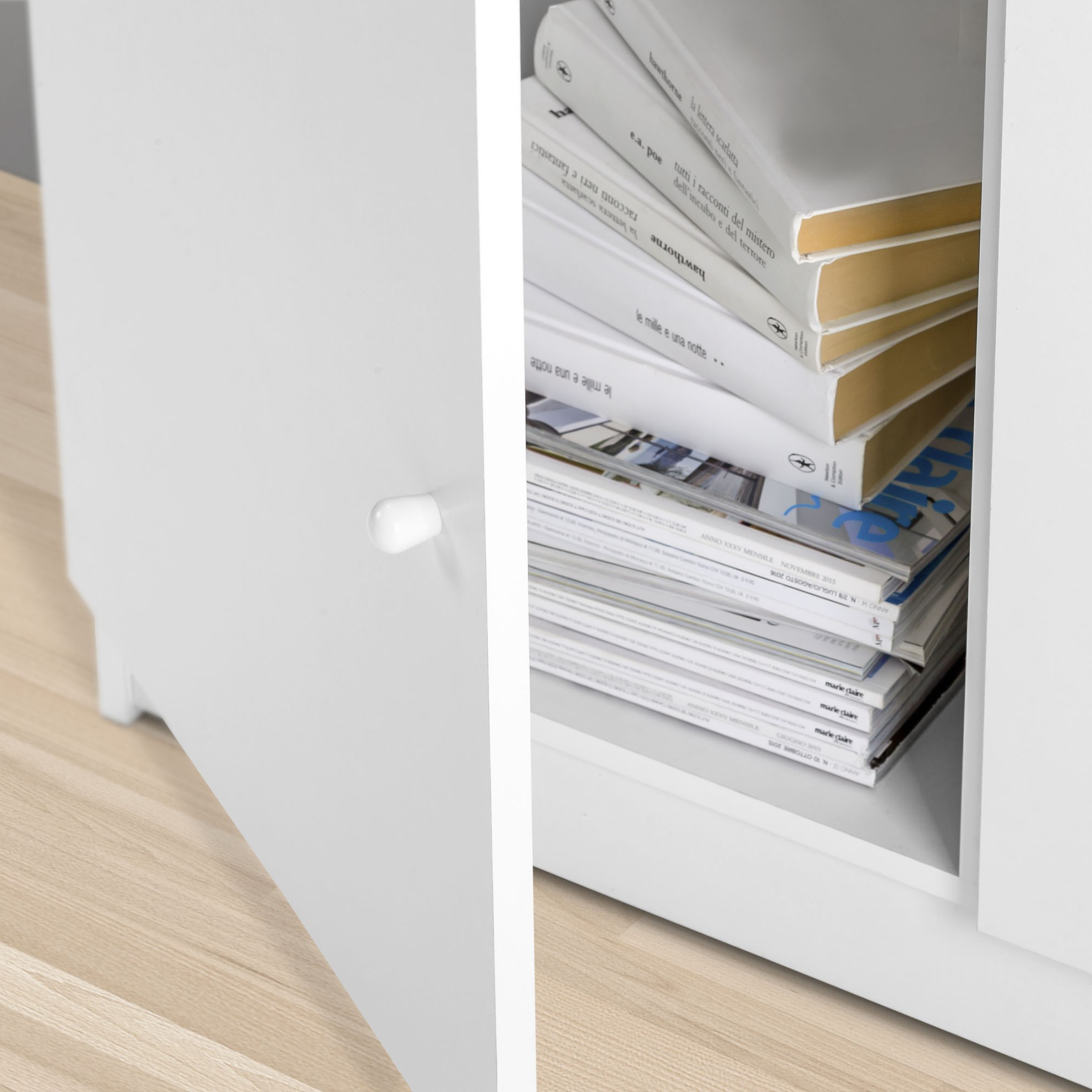 Wooden cabinet with 3 doors and 1 drawer, "Vanity" cm 77x34 147h