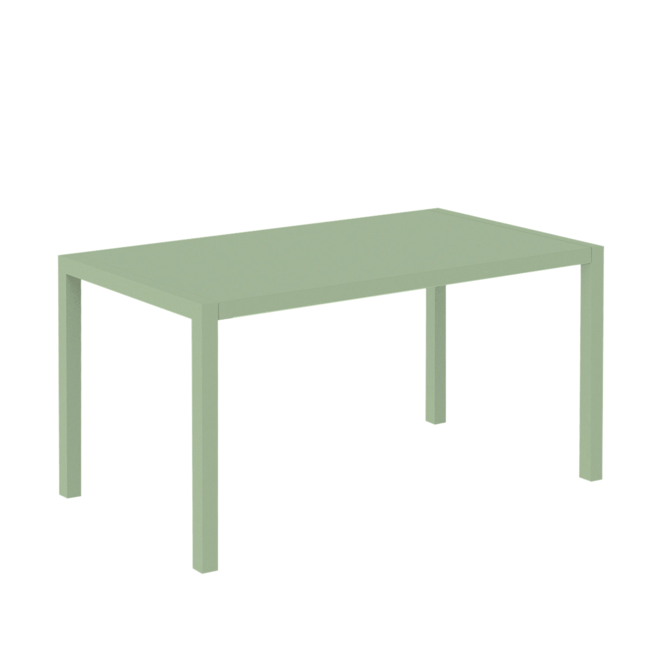 "Quatris" modern fixed rectangular metal garden table, stackable, 75 cm high.