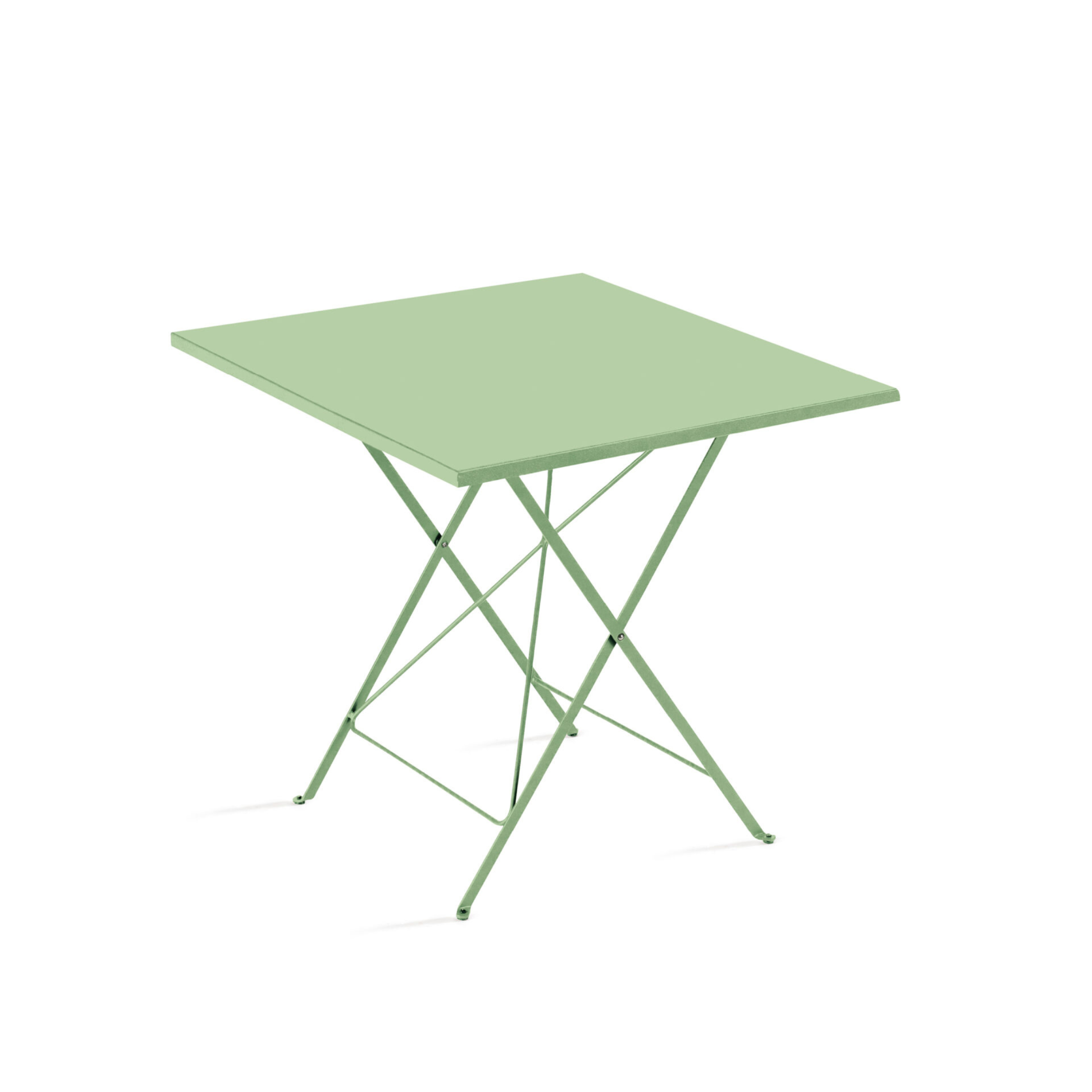 "Step" folding square table in galvanized metal for the garden, height 75 cm