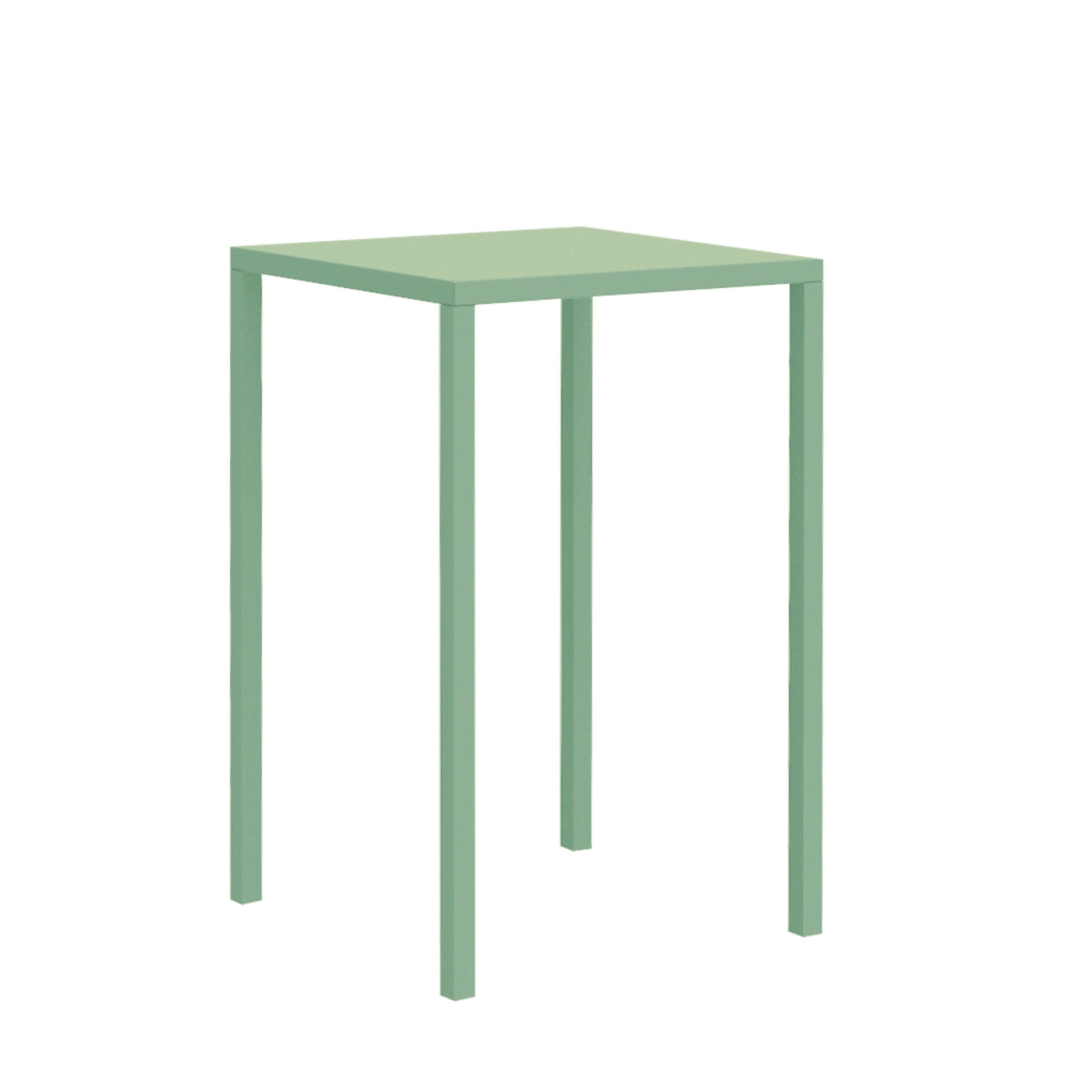 "Quatris" high square table in painted metal for modern bars and gardens