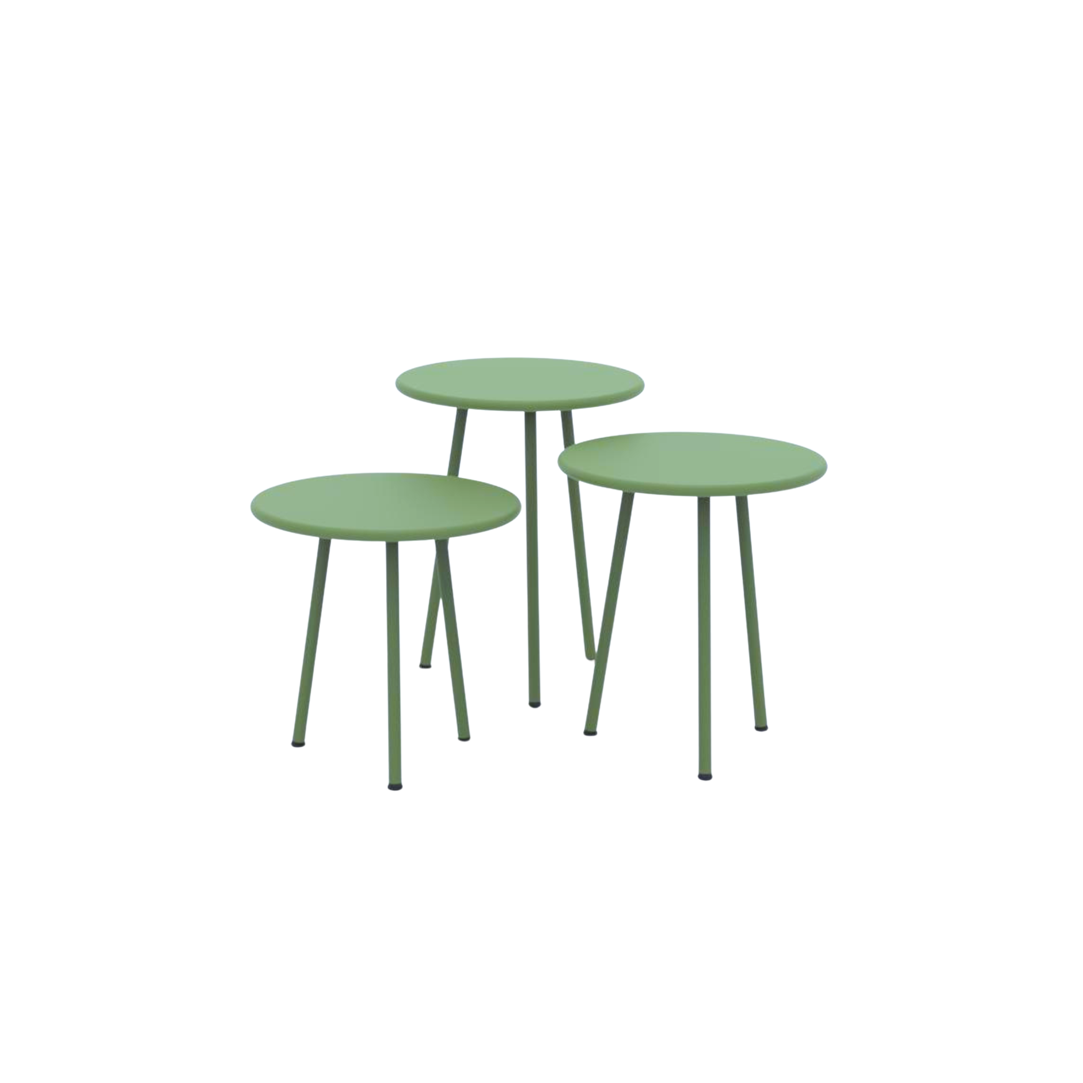 Set of 3 "Daisy" metal coffee tables for the garden, 40x40 cm