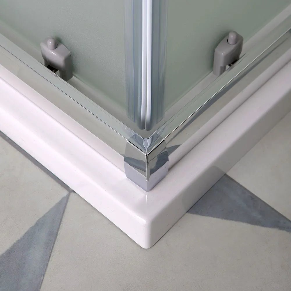 Box doccia bagno scorrevole moderno "Genova" in vetro temperato satinato h 185 cm - MondoViro