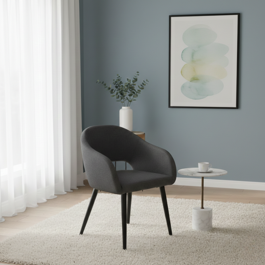 Set of modern dining chairs "Anita" padded in fabric cm 58x48 75h