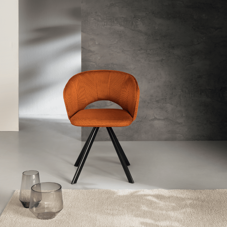 Set di sedie imbottite "Zeta" in tessuto con struttura in metallo cm 61x58 78h - MondoViro