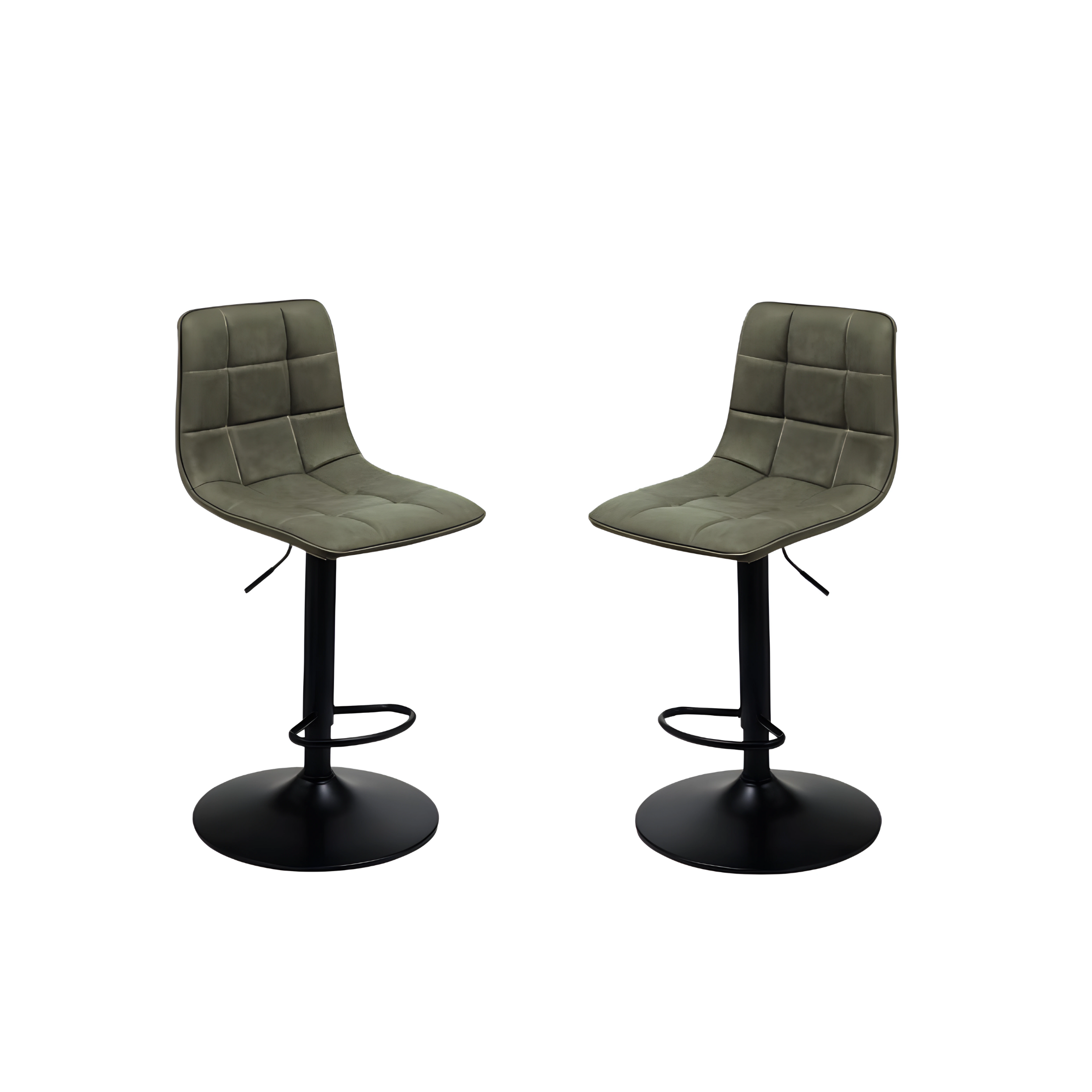 Set of "Siviglia" stools in painted metal and seat in soft touch eco-leather, 45x45 cm, 91h