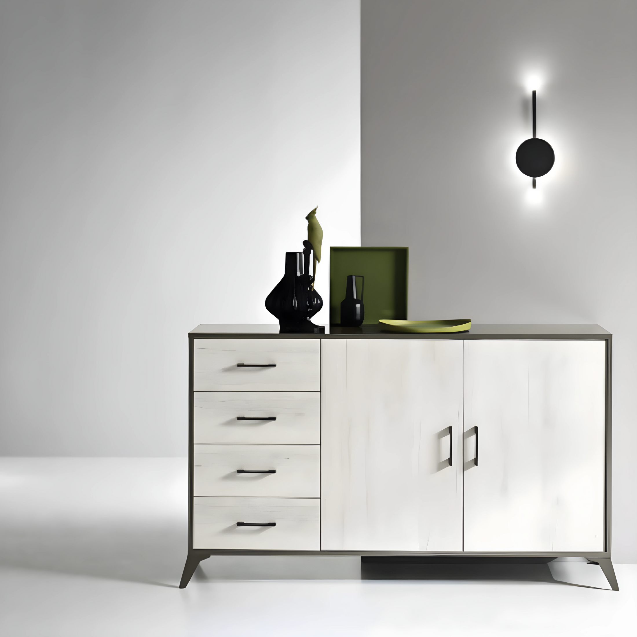 Modern "Panama" 2-door, 4-drawer entrance sideboard, 153x41 cm, 93 cm high