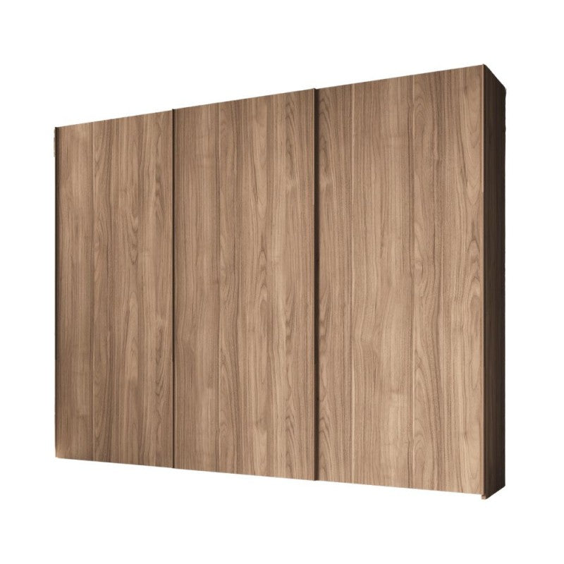 "Step" 3-door sliding wardrobe in American walnut wood, 276x67 cm, 250 cm high