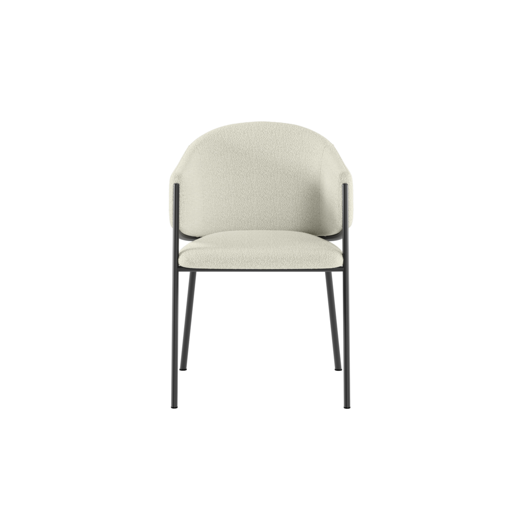 Set 4 sedie "Orizon" in tessuto bouclé easy-clean cm 53x60 78h
