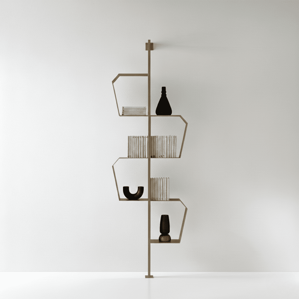 Libreria verticale "Biblio" realizzata in metallo verniciato con piedino regolabile con fissaggio a muro - MondoViro