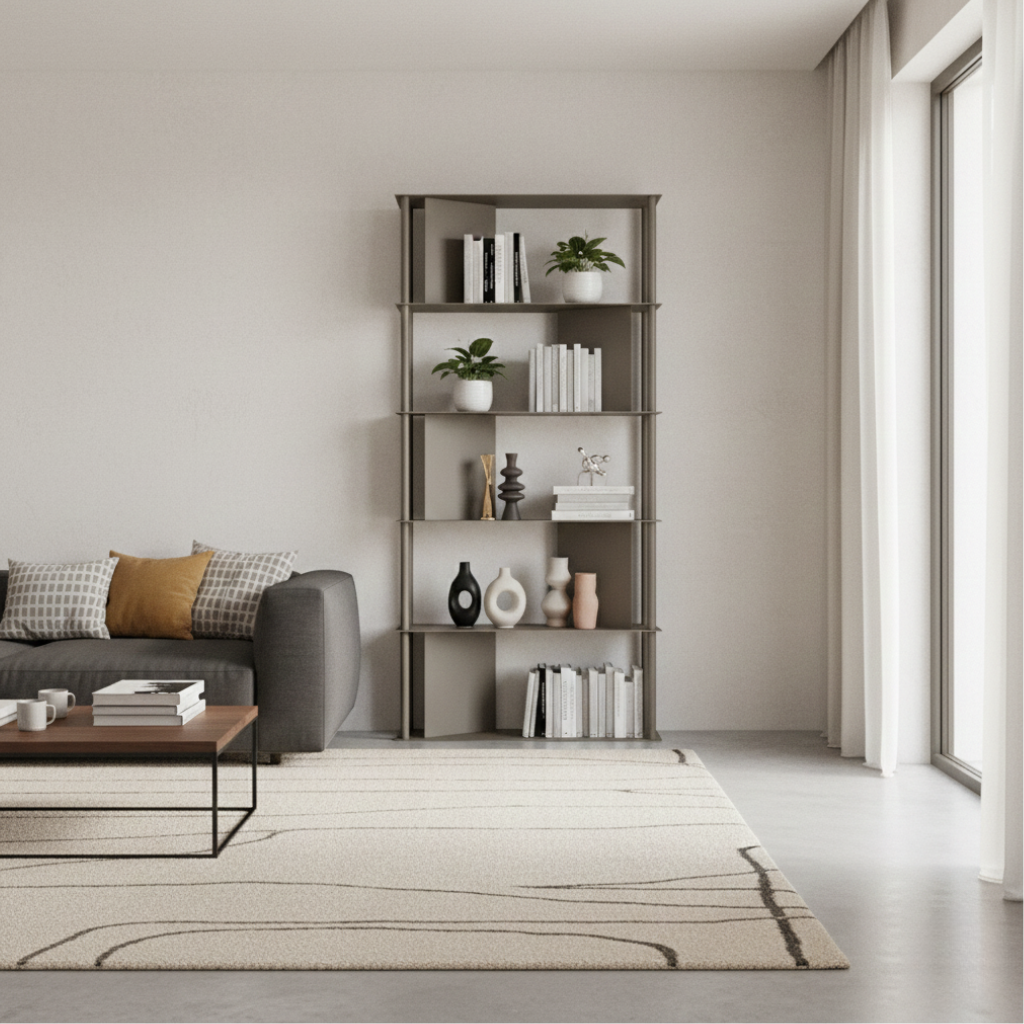 “Molin” vertical bookcase in painted metal, 90x40 cm, 190h