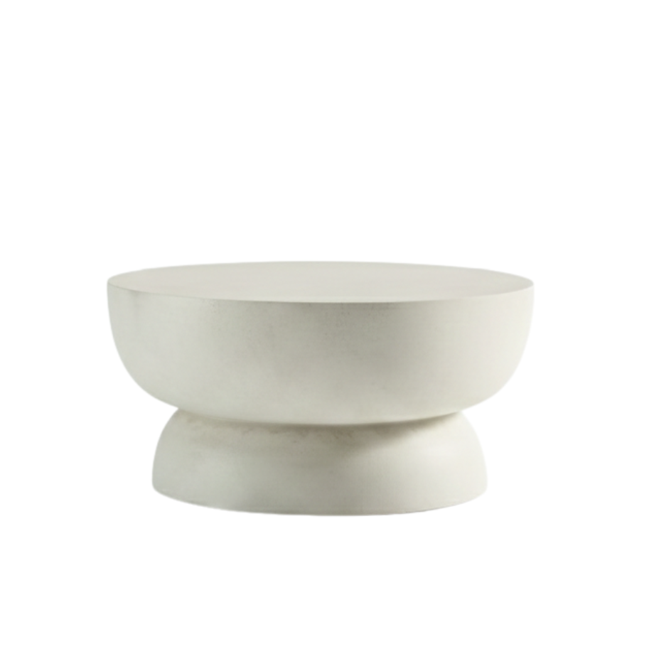 "Tratto" microcement table, Ø 60x30 cm