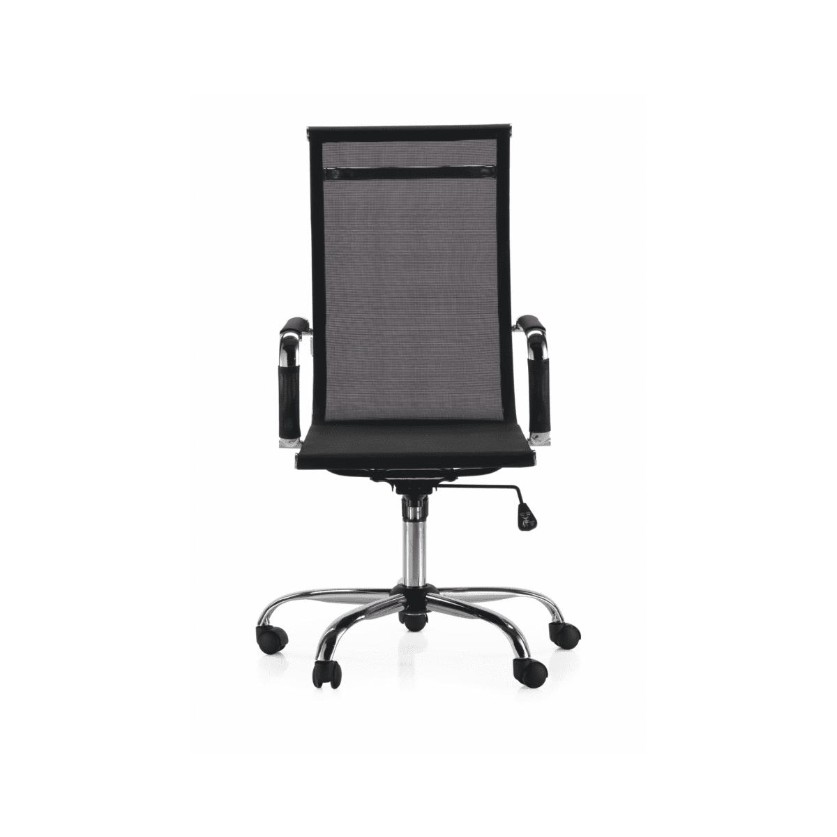 Sedia da ufficio in tessuto retinato "Andrea" con base e braccioli in metallo cromato - MondoViro