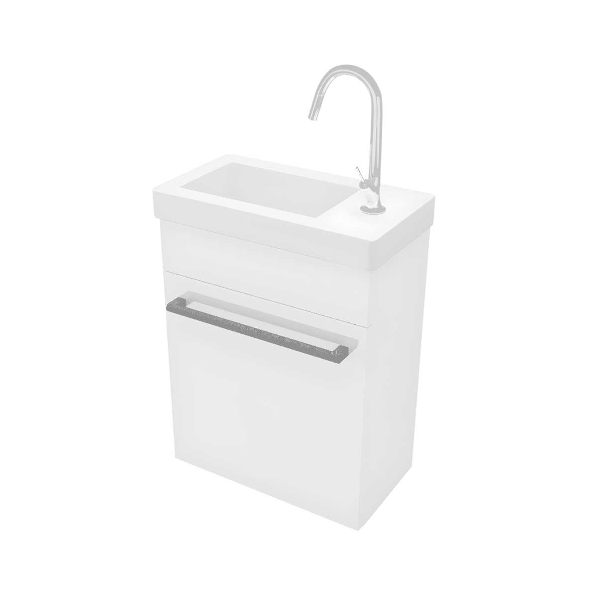 Mobile da bagno sospeso "Kalua" con lavabo in ceramica integrato e specchiera con mensola cm 42x23 105h - MondoViro