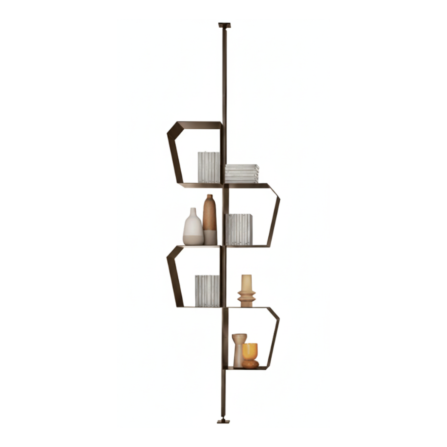 "Biblio" vertical bookcase made of painted metal with adjustable foot and ceiling fixing