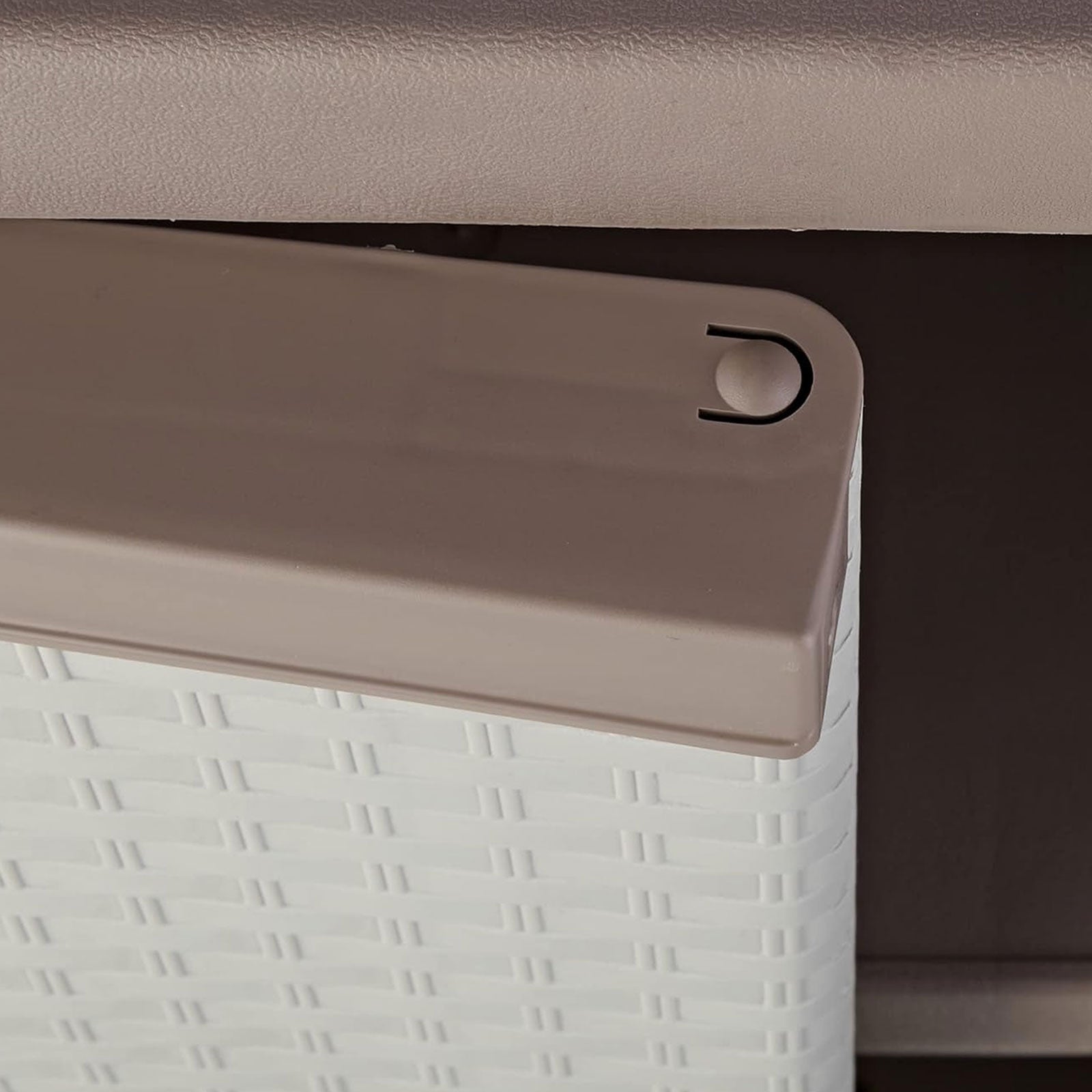 "C-Rattan" grey outdoor broom cupboard with 2 plastic doors and shelves