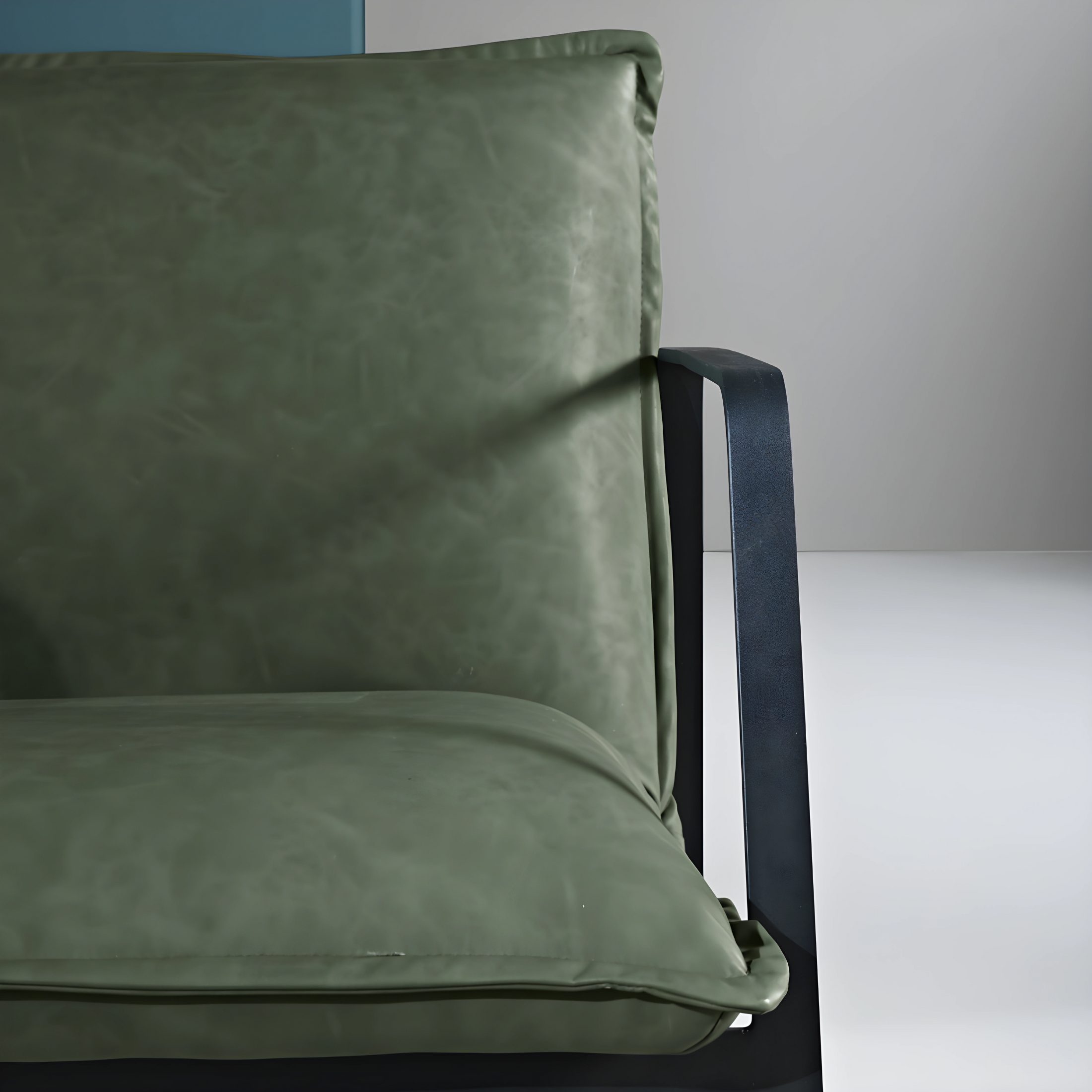 "Ego" eco-leather armchair with painted metal frame, 68x65 cm, 78h