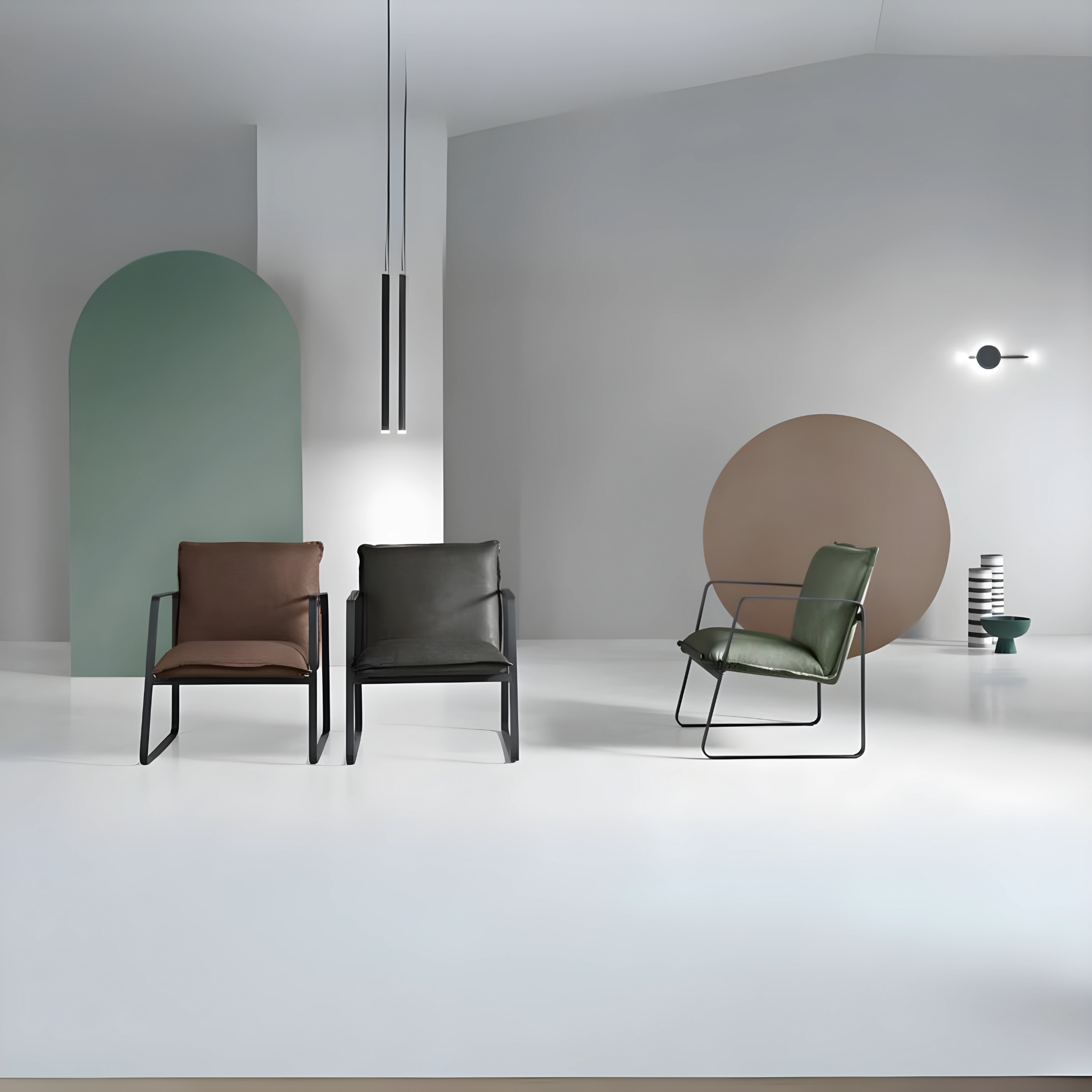 Sillón "Ego" de ecopiel con estructura de metal pintado, 68x65 cm, 78h