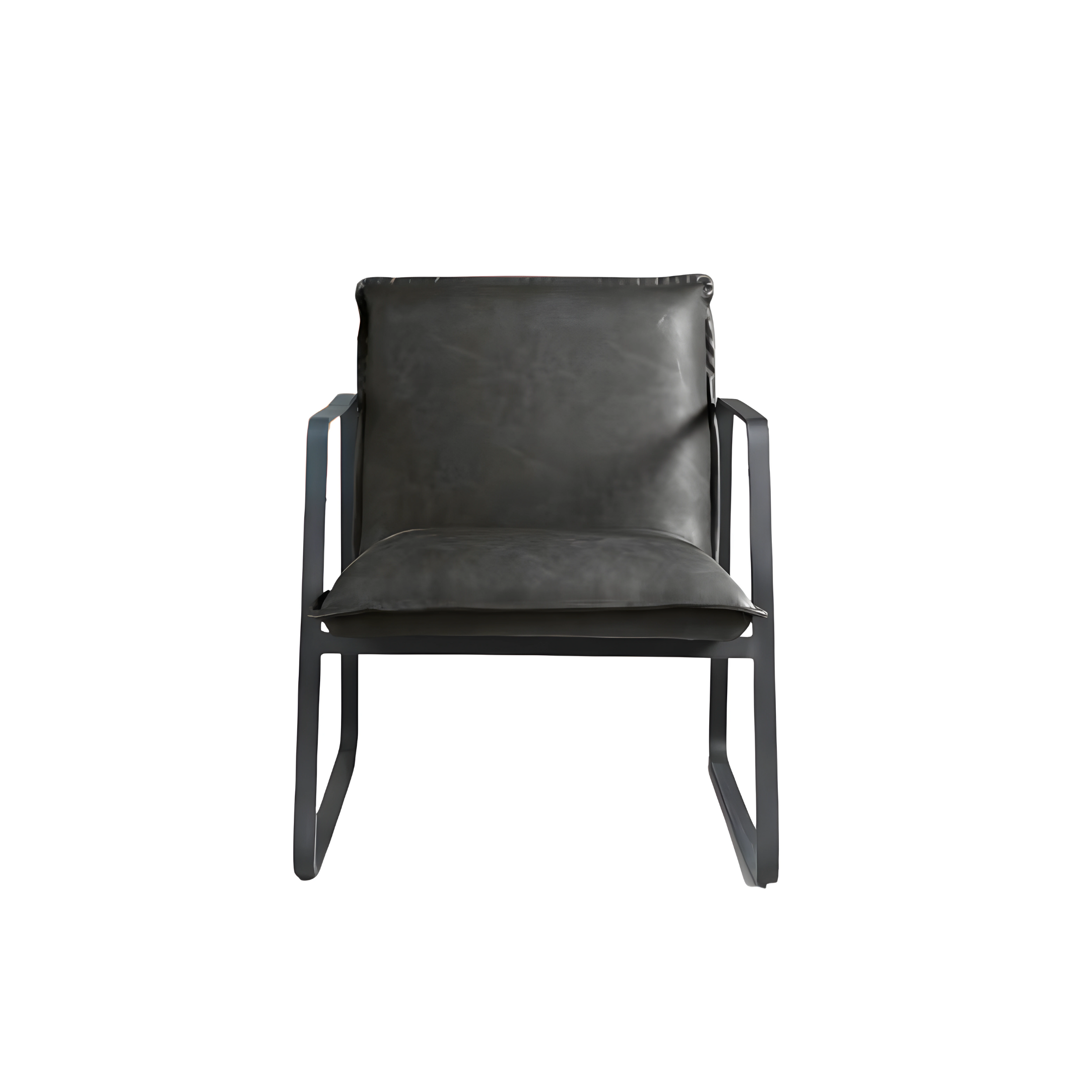 "Ego" eco-leather armchair with painted metal frame, 68x65 cm, 78h