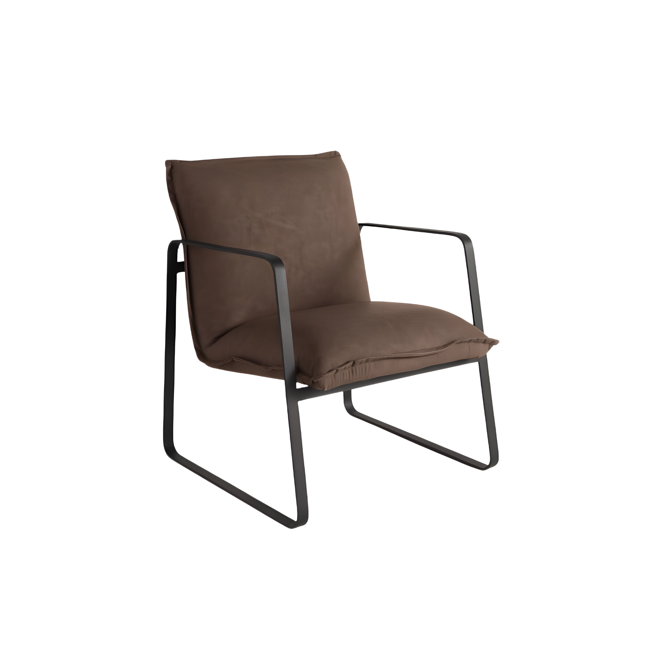 "Ego" eco-leather armchair with painted metal frame, 68x65 cm, 78h