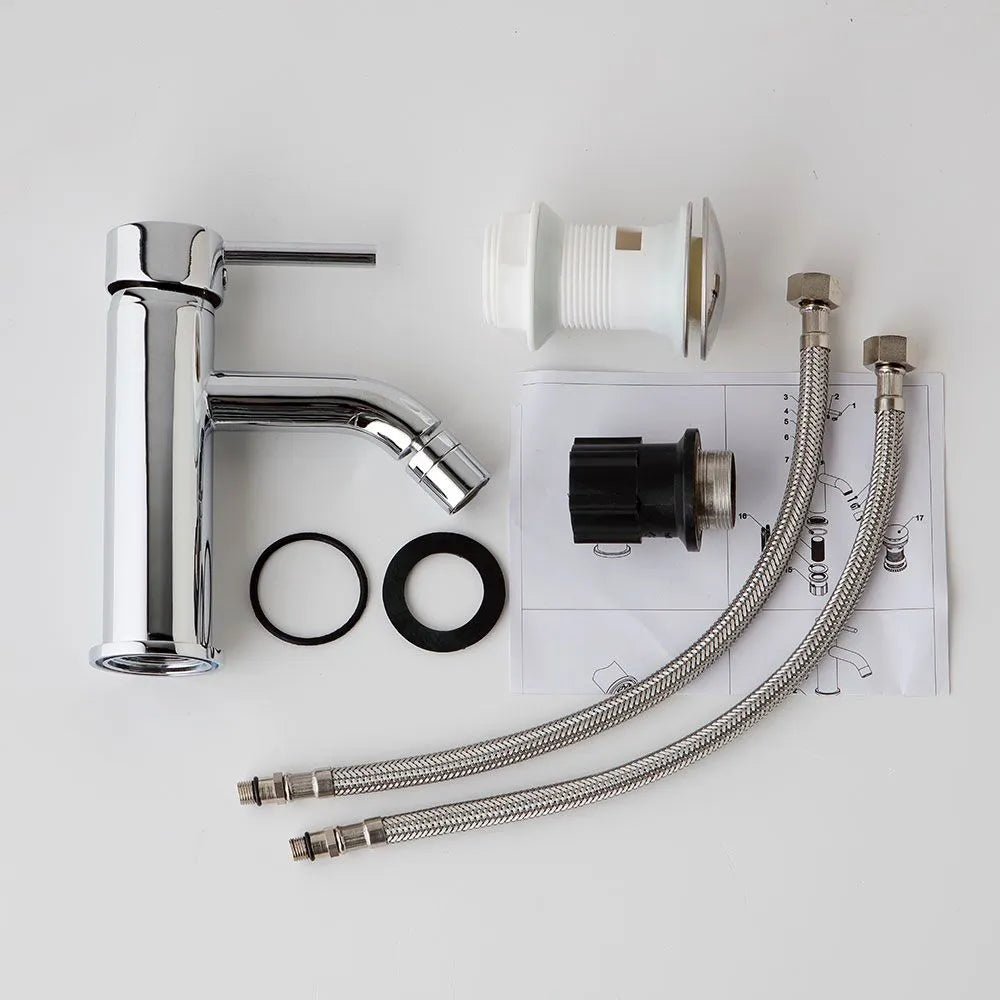 Rubinetto miscelatore per bidet "Quint" in ottone cromato da appoggio - MondoViro