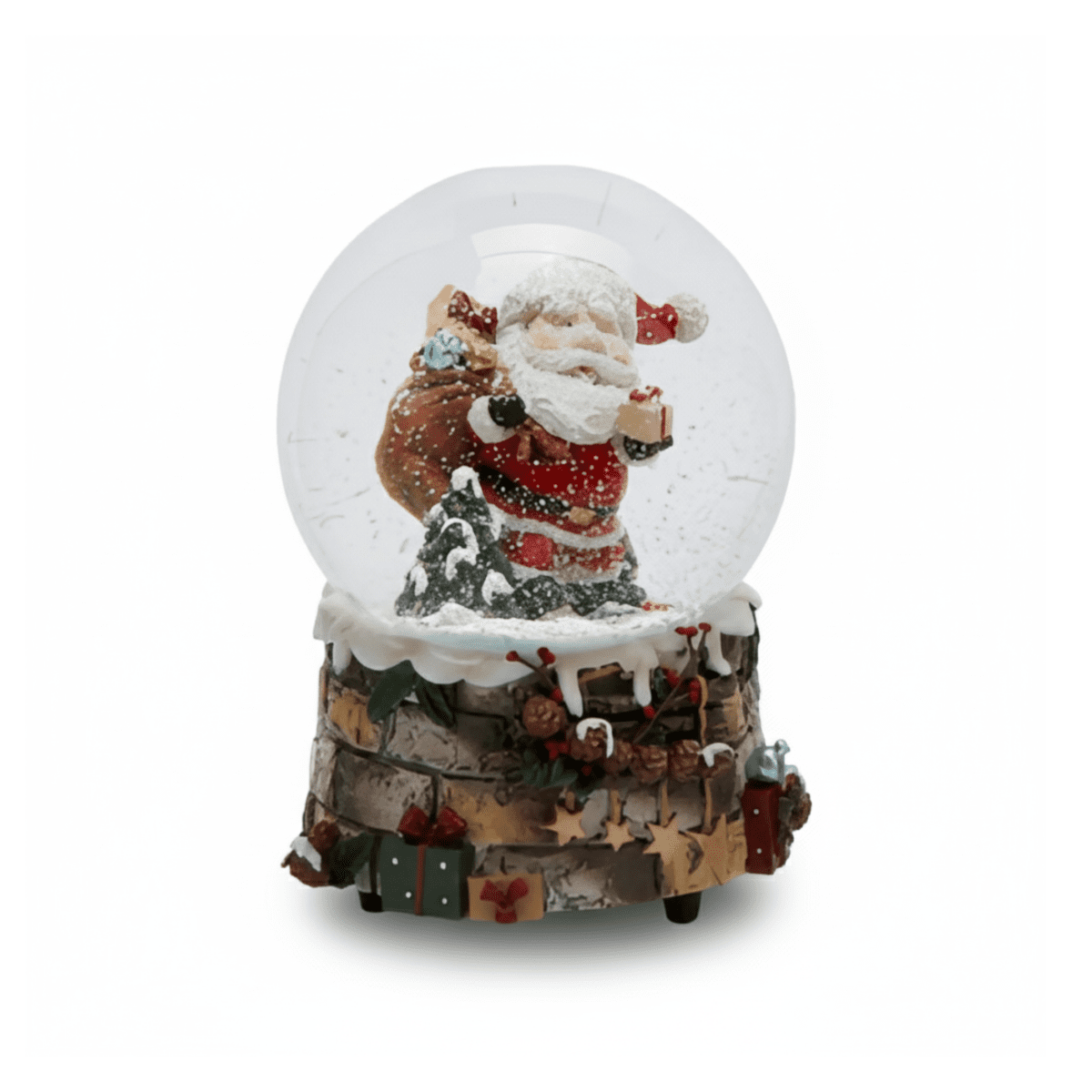 Sfera d'acqua con Babbo Natale e carillon per decorazioni natalizie effetto neve - MondoViro