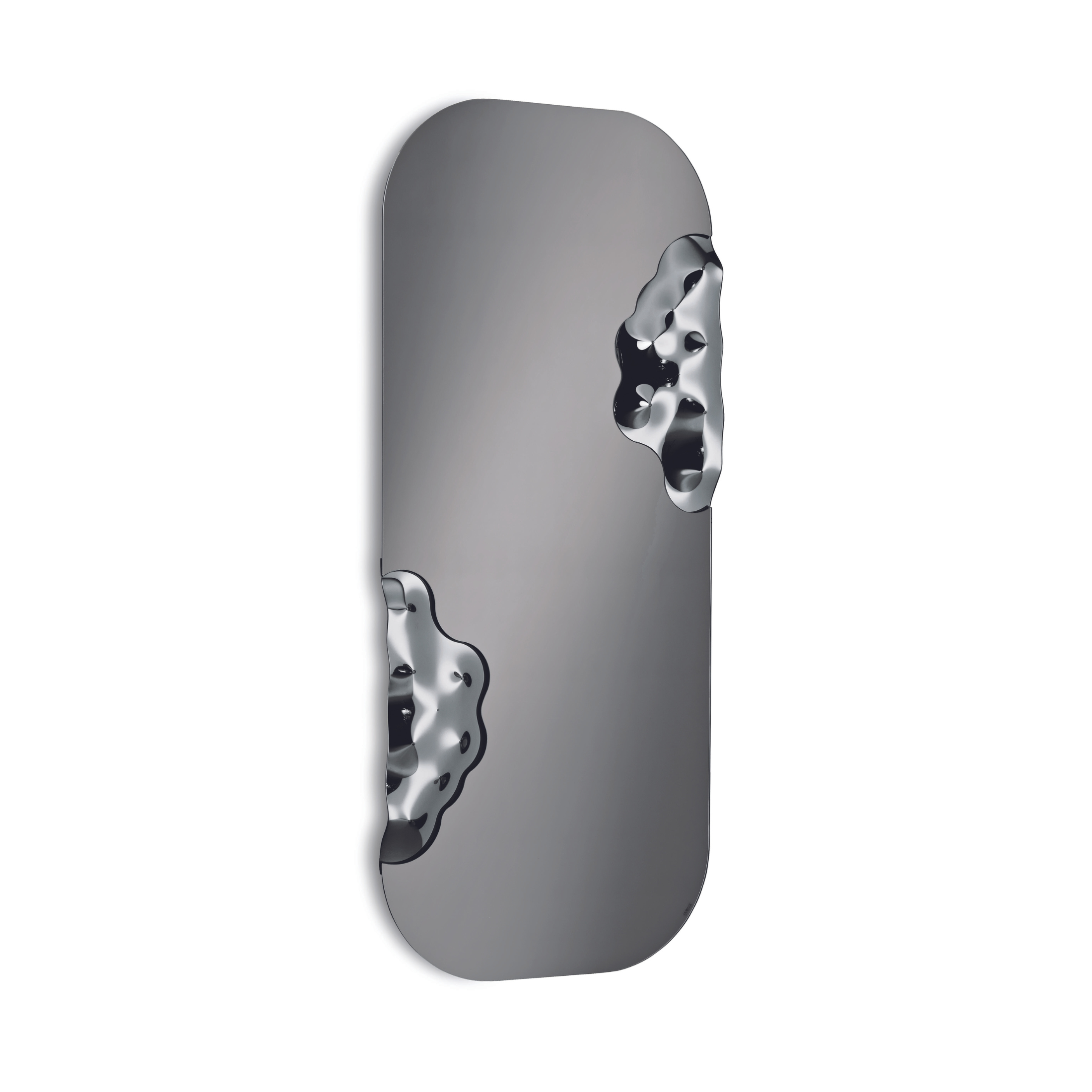 "Imperia" modern shaped mirror with glass insert 80x175 cm h
