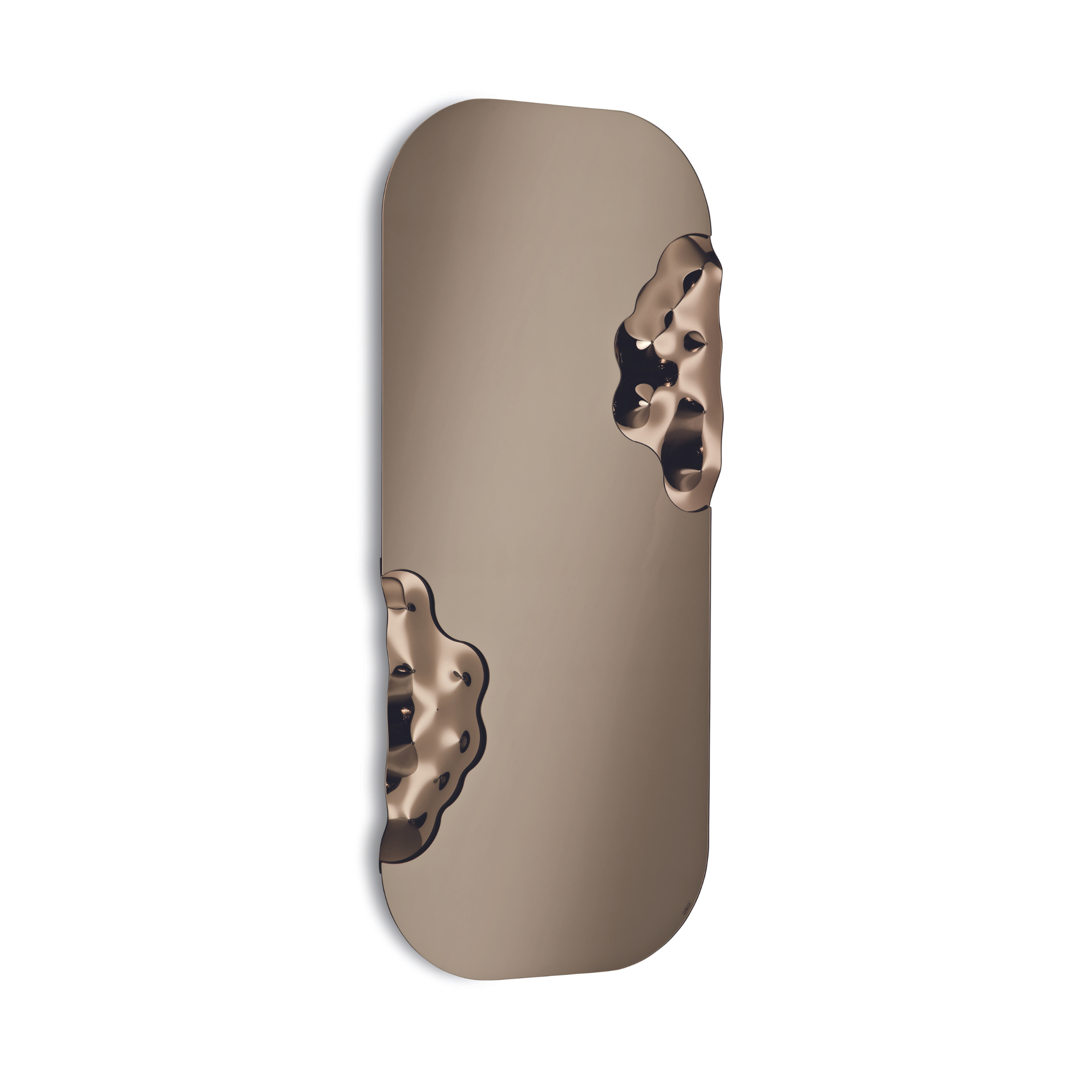 "Imperia" modern shaped mirror with glass insert 80x175 cm h