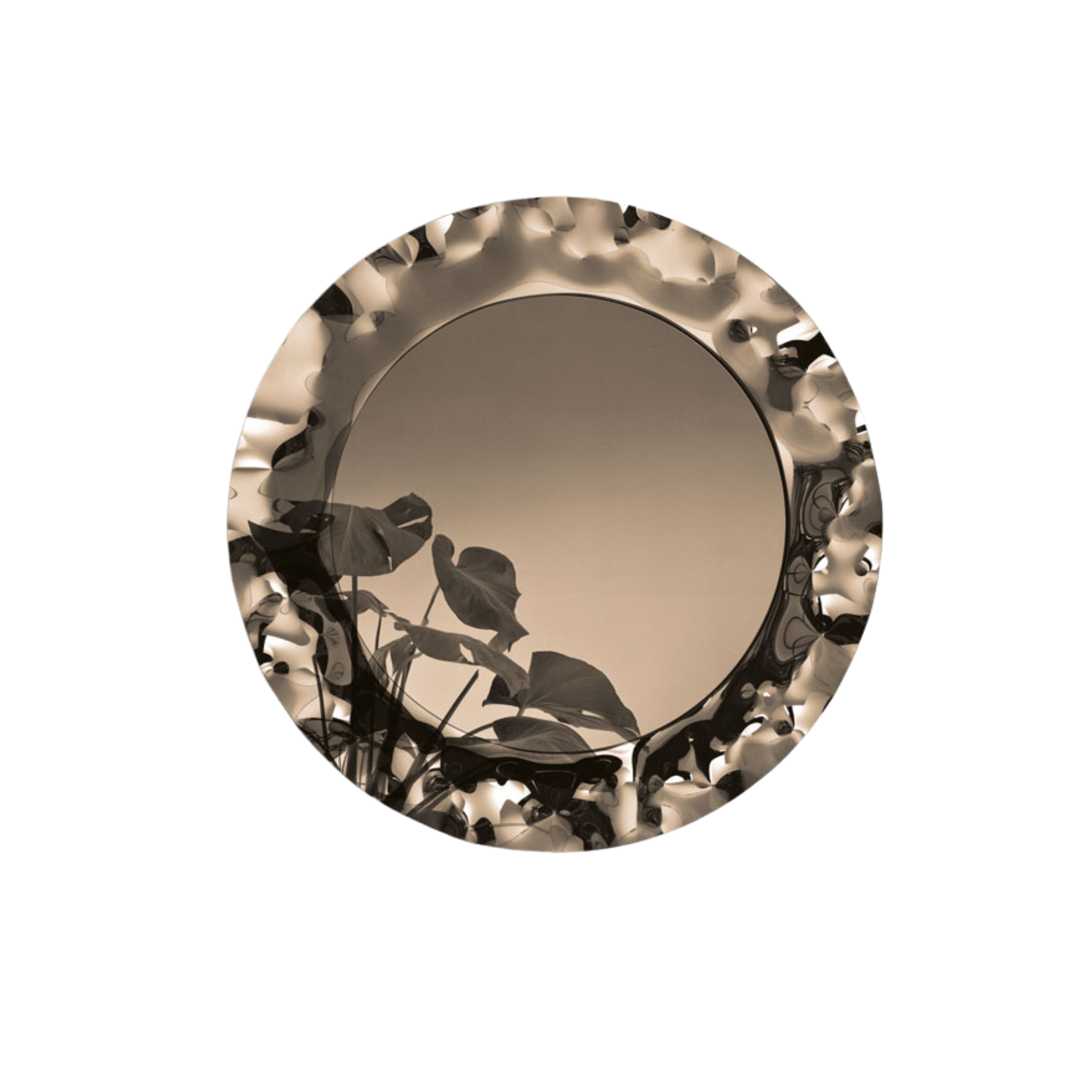 Modern round mirror "Pedro" with curved glass frame Ø 90/120/180 cm