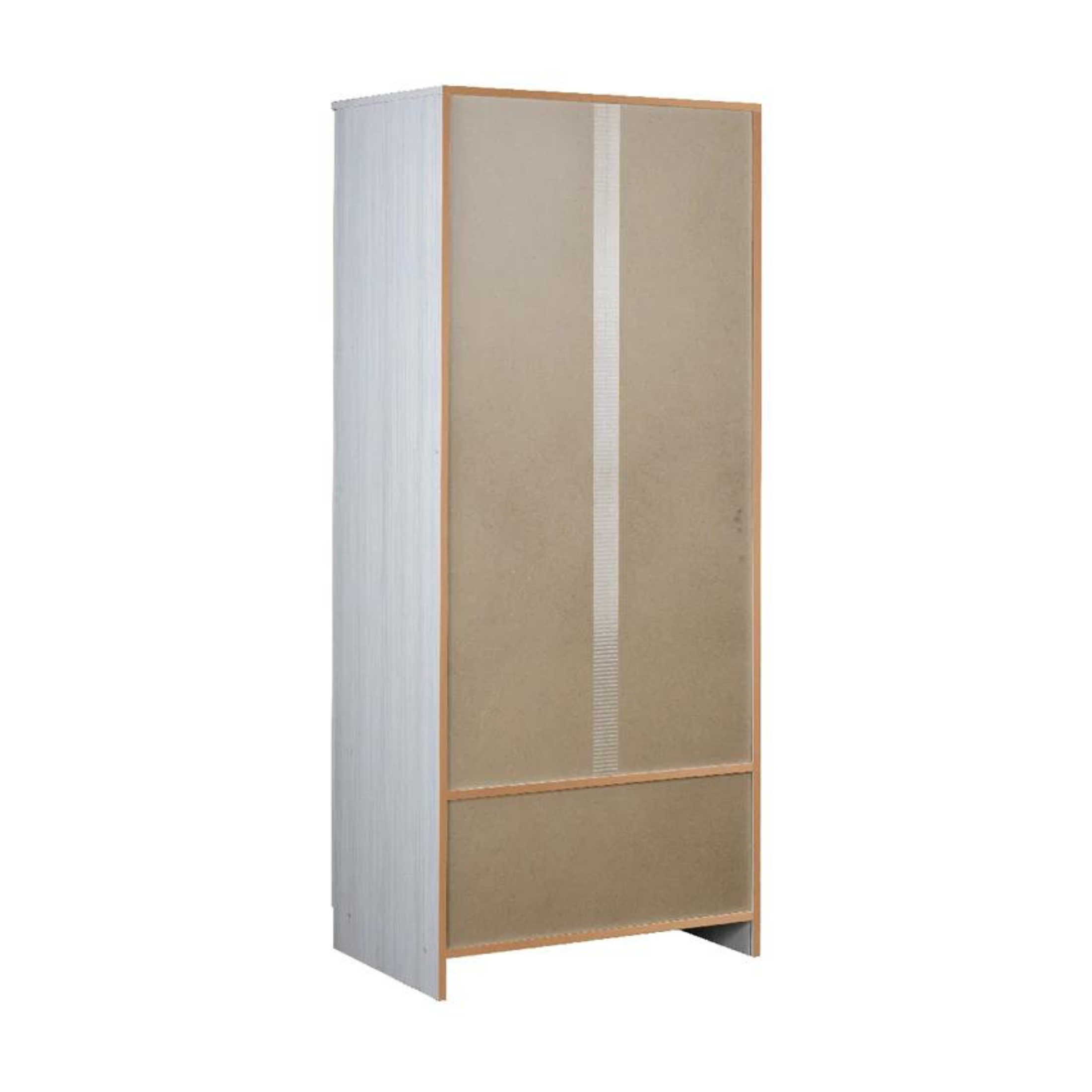 Modern wooden wardrobe "Bozza" with 2 doors and 2 drawers, 77x52 cm, 182 cm high.