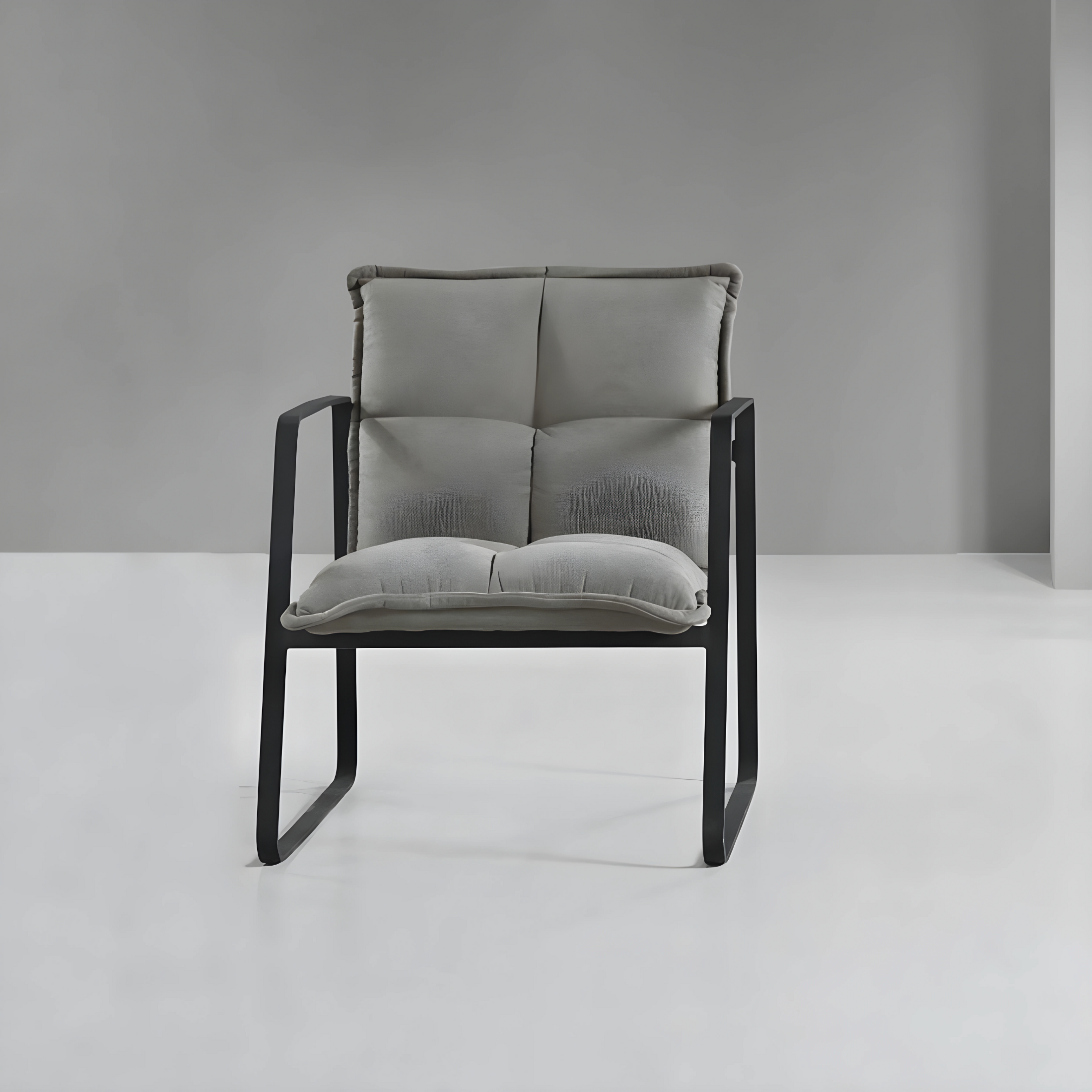 Poltrona in tessuto "Axel" moderna con struttura in metallo cm 68x65 78h