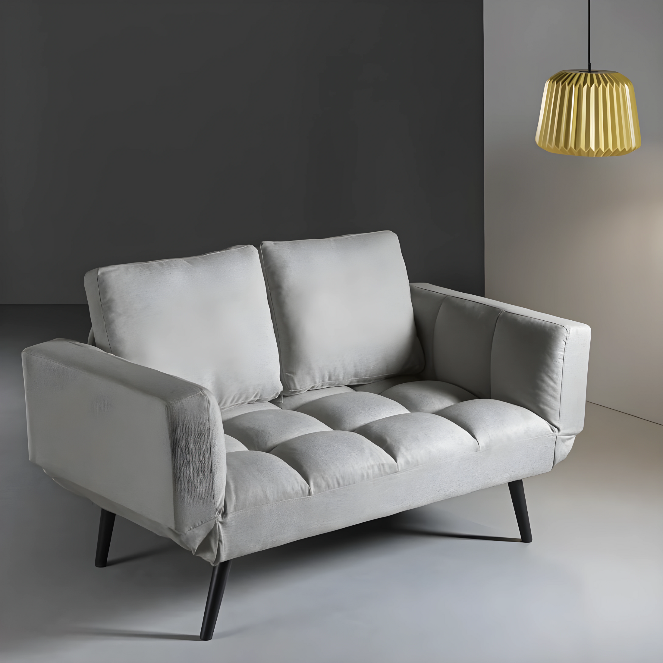 Modern "Comfy" fabric sofa bed for the living room with adjustable armrests