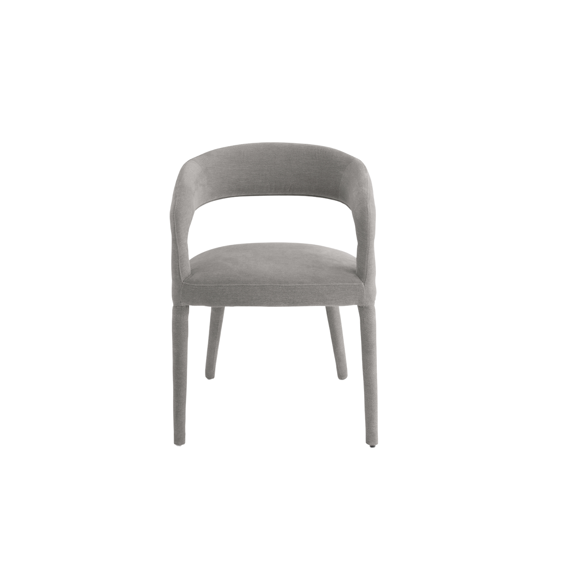 Set of "Voltris" chairs upholstered in bouclé fabric with fabric-covered legs, 55x57 cm, 76h