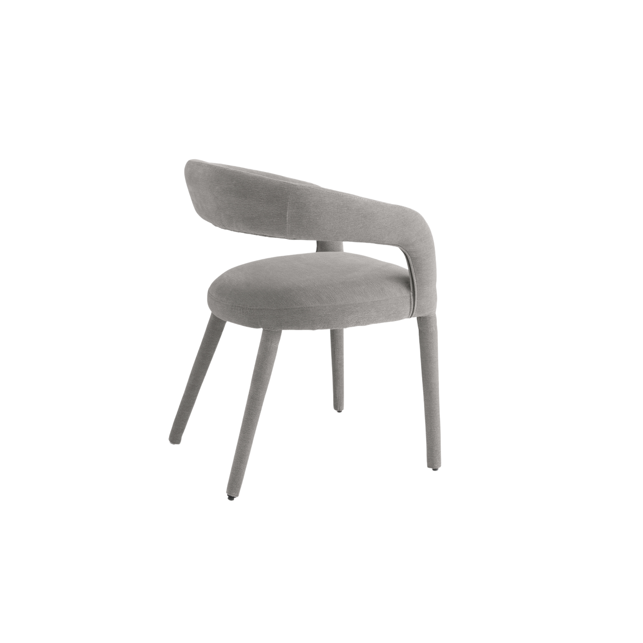 Set of "Voltris" chairs upholstered in bouclé fabric with fabric-covered legs, 55x57 cm, 76h
