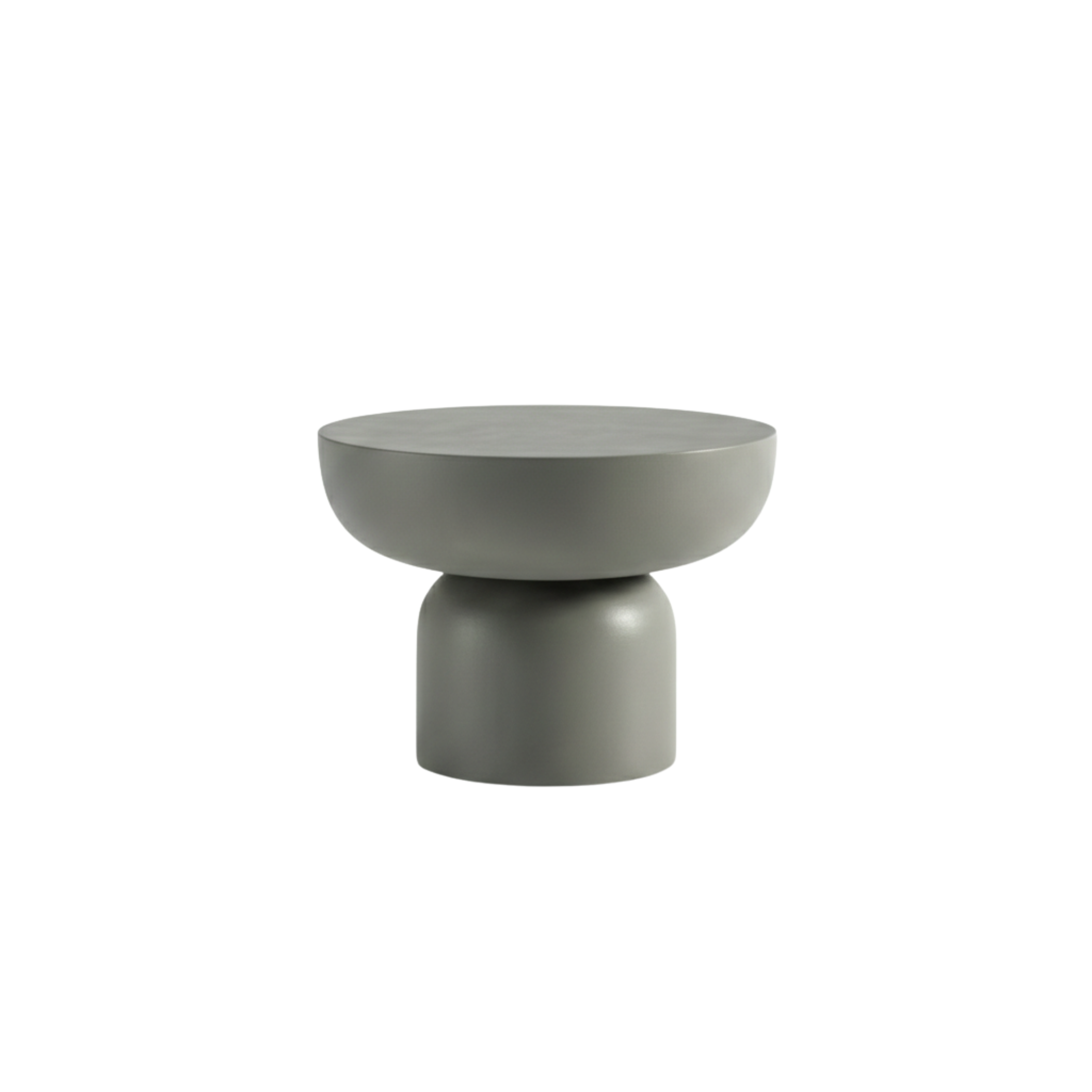 Sculptural "Pop" coffee table in round microcement, Ø 48x35 cm.