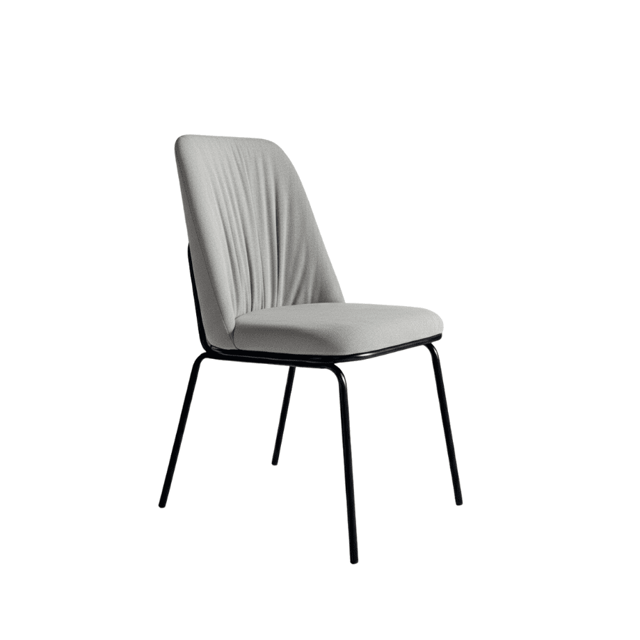 Set di sedie imbottite "Pixel" in tessuto e struttura in metallo cm 61x49 93h - MondoViro