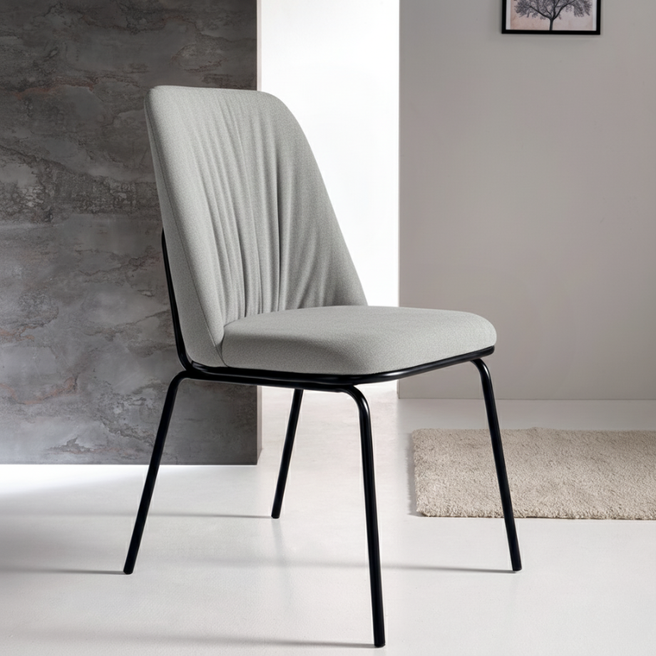 Set di sedie imbottite "Pixel" in tessuto e struttura in metallo cm 61x49 93h