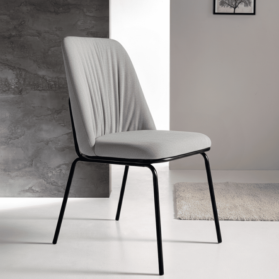 Set di sedie imbottite "Pixel" in tessuto e struttura in metallo cm 61x49 93h - MondoViro