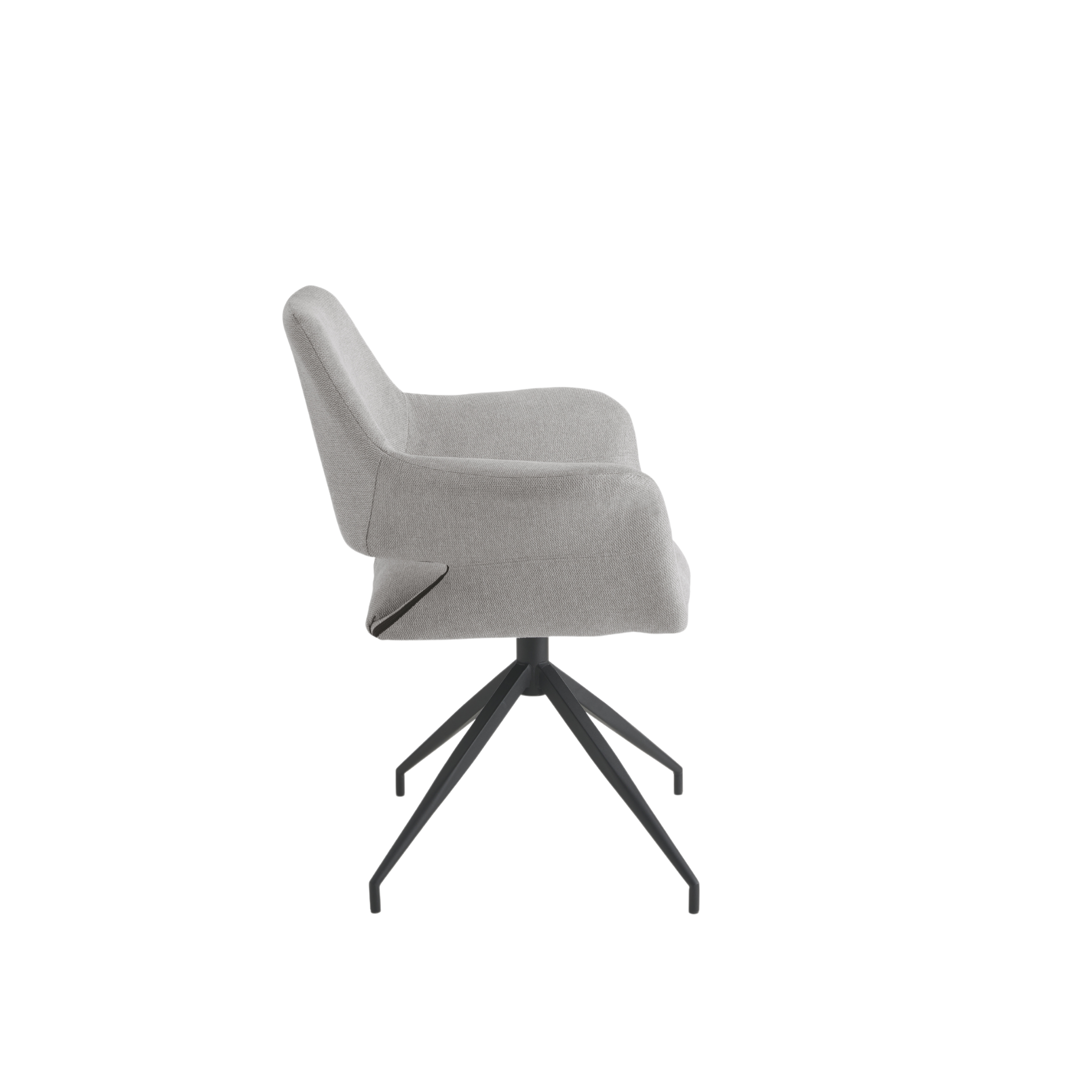 Set of "Flessia" swivel chairs in padded fabric with metal frame cm 66x60 85h